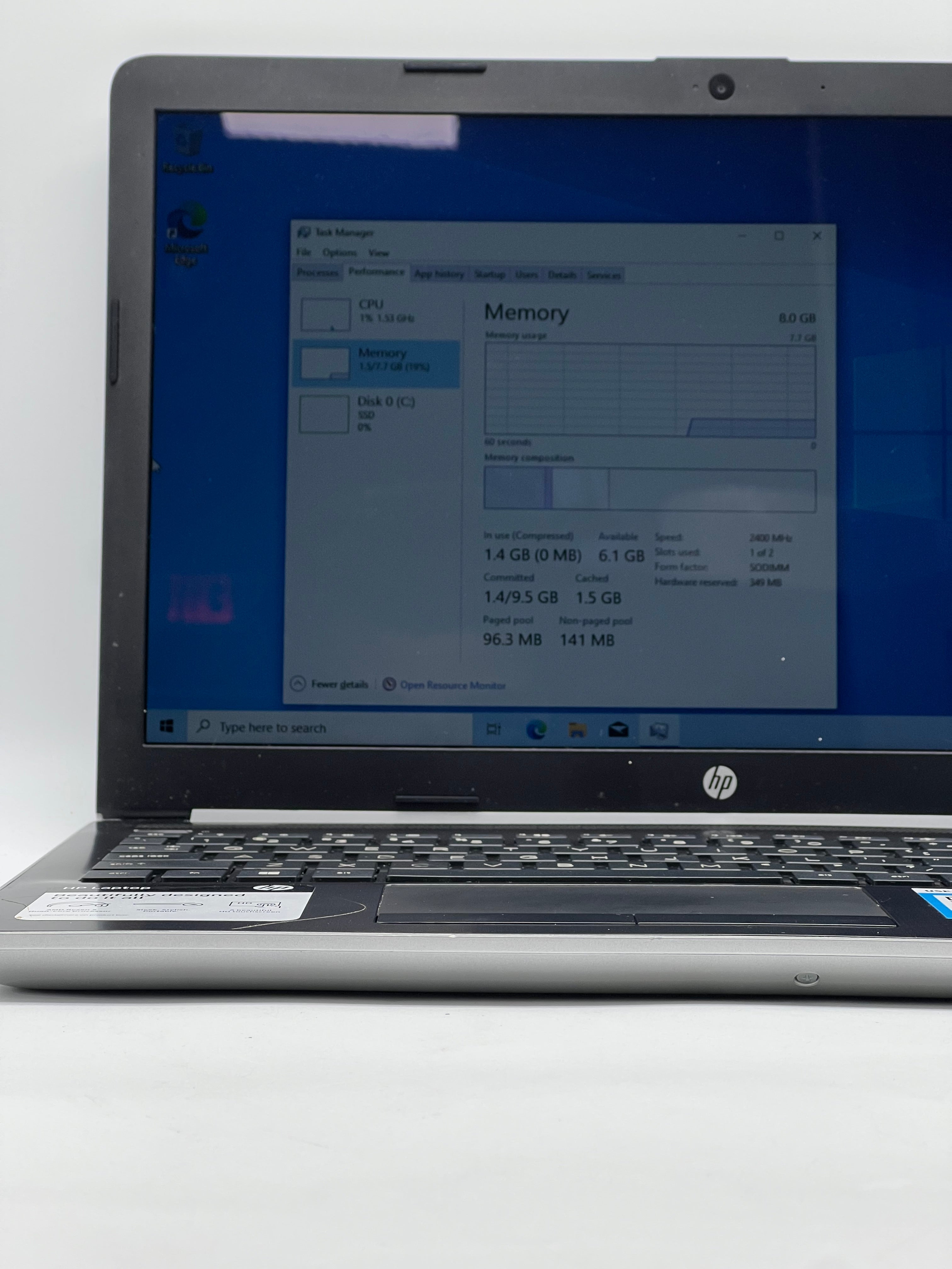 HP 15-DB0011DX AMD Ryzen 5 2500 U 8GB RAM 128GB SSD - Used