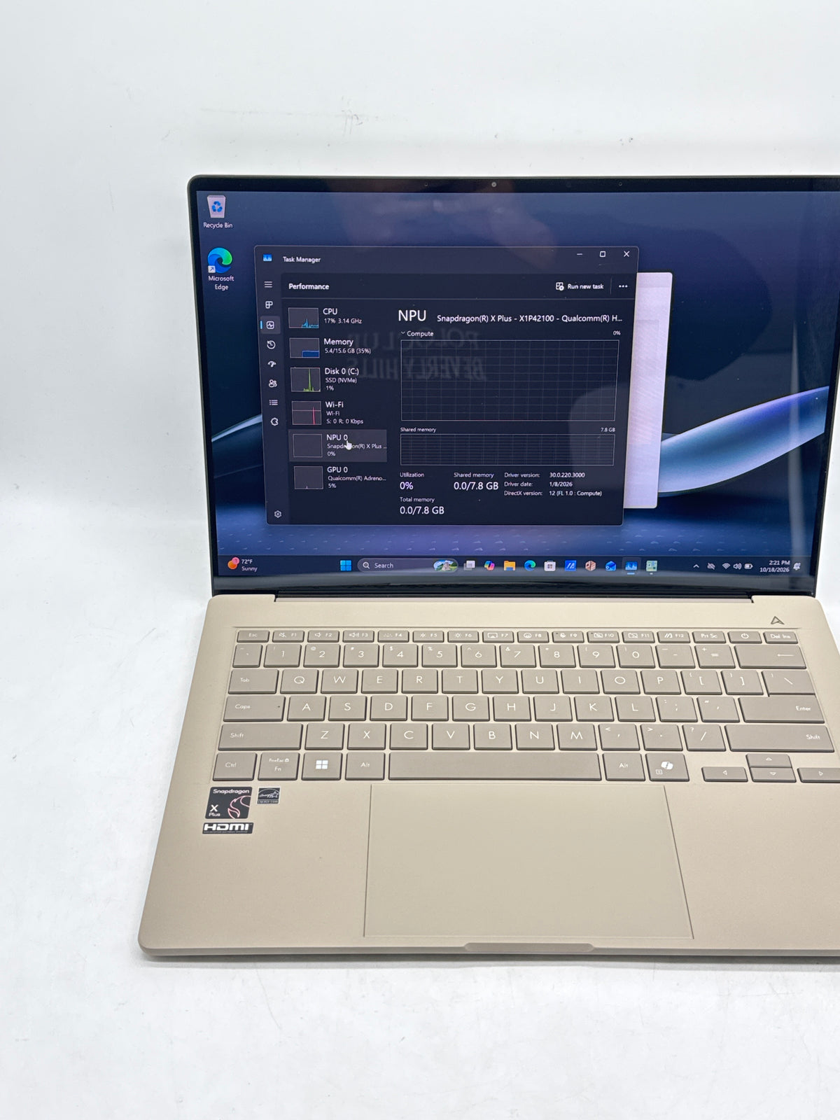 Asus ZenBook A14 UX3407QA Snapdragon X Plus 16GB RAM 512GB SSD - READ