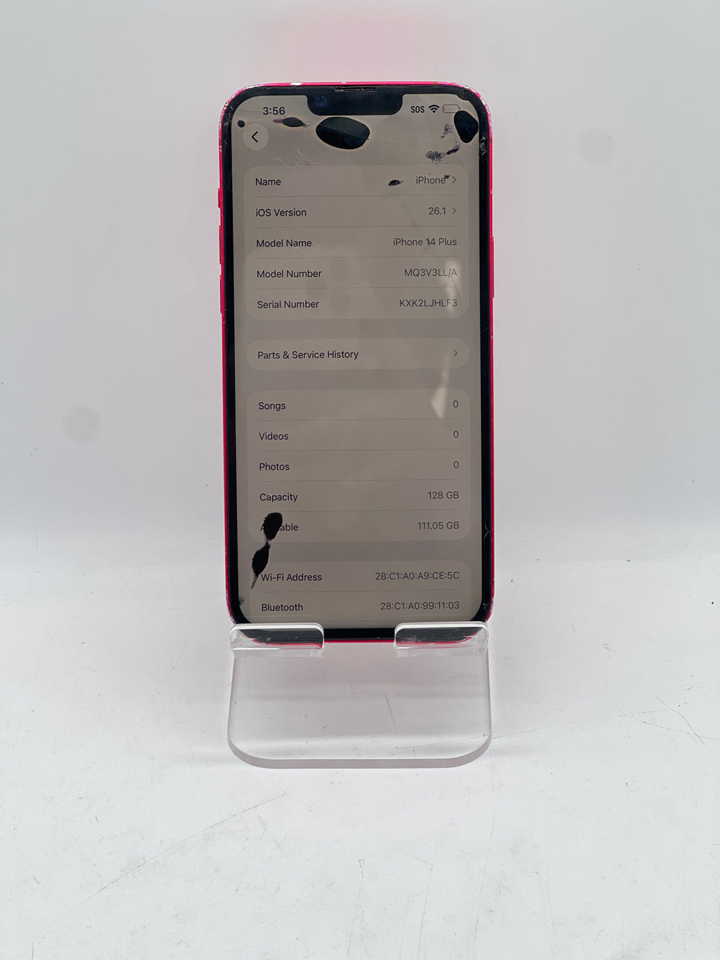 Apple iPhone 14 Plus 128GB Unlocked Red - For Parts (Bad LCD and Back)