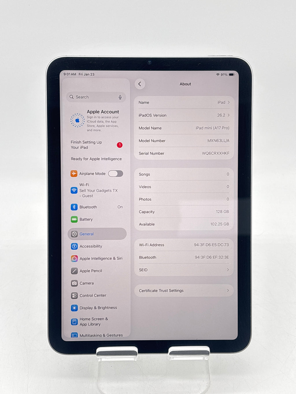 Apple iPad Mini A17 Pro 128 GB Space Gray Wi-Fi A2993