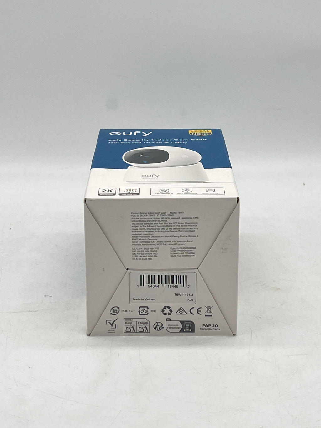 Eufy C220 Security Camera 2K Indoor Wi-Fi AI Tracking White New In Box
