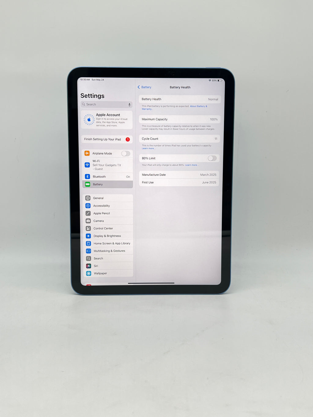 Apple iPad 11th Gen A16 128GB Wi-Fi Blue - Used