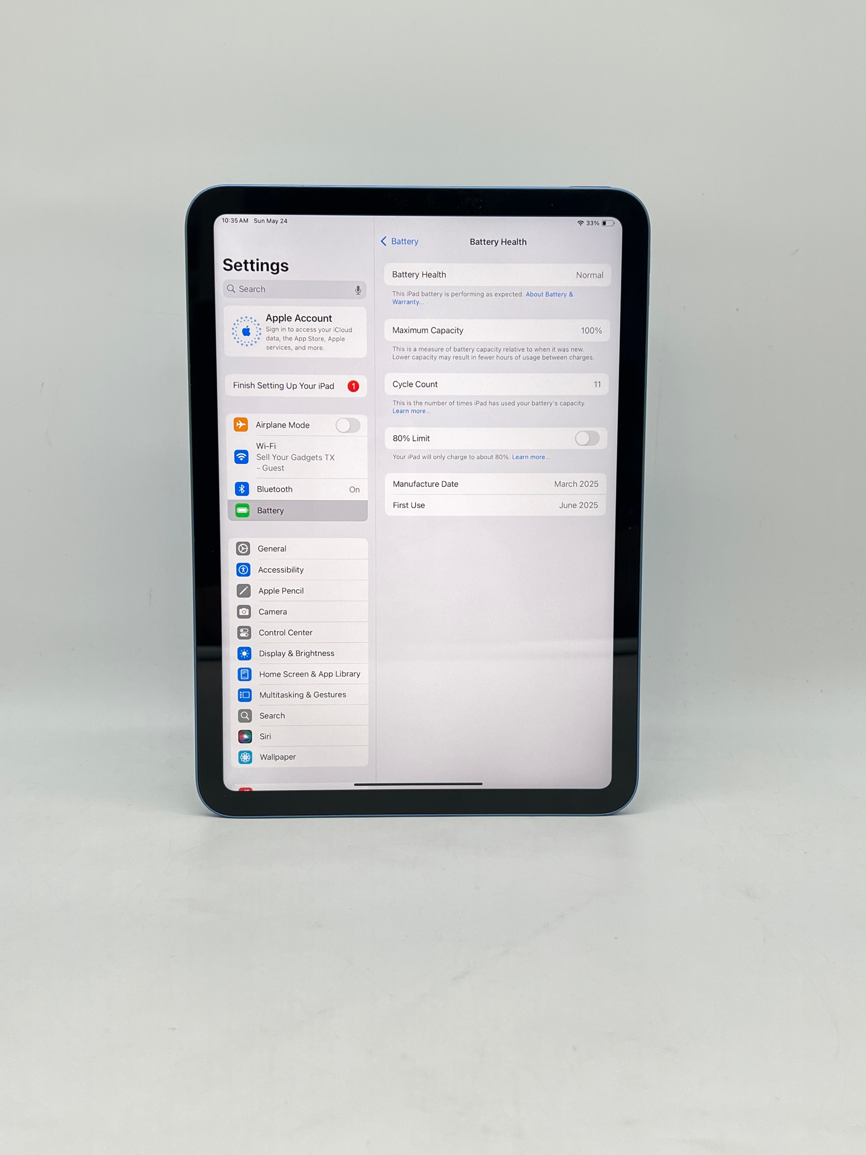 Apple iPad 11th Gen A16 128GB Wi-Fi Blue - Used