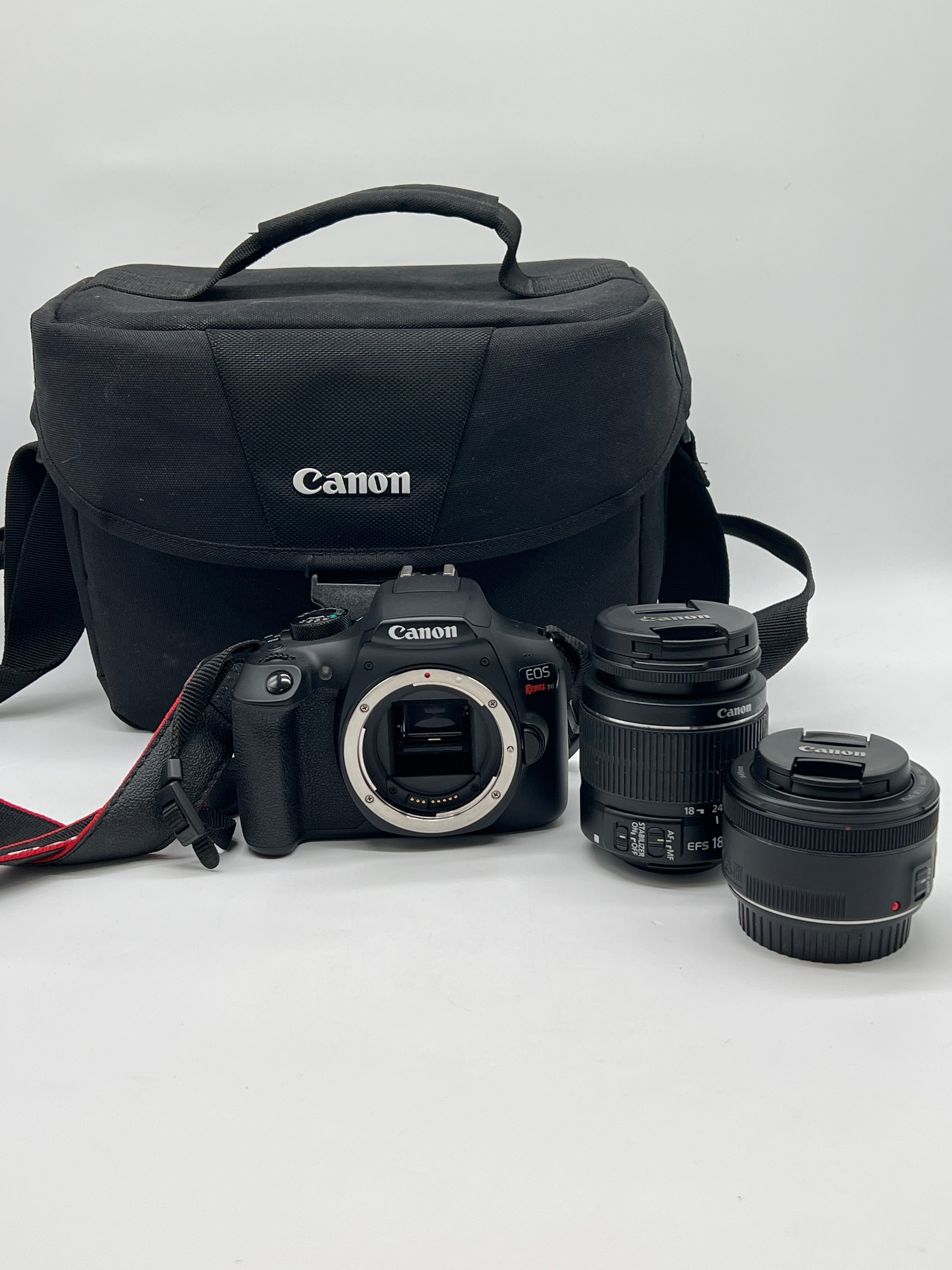 Canon EOS Rebel T6 DSLR Camera w/ 18-5mm & 50mm - Used (Without Battery)