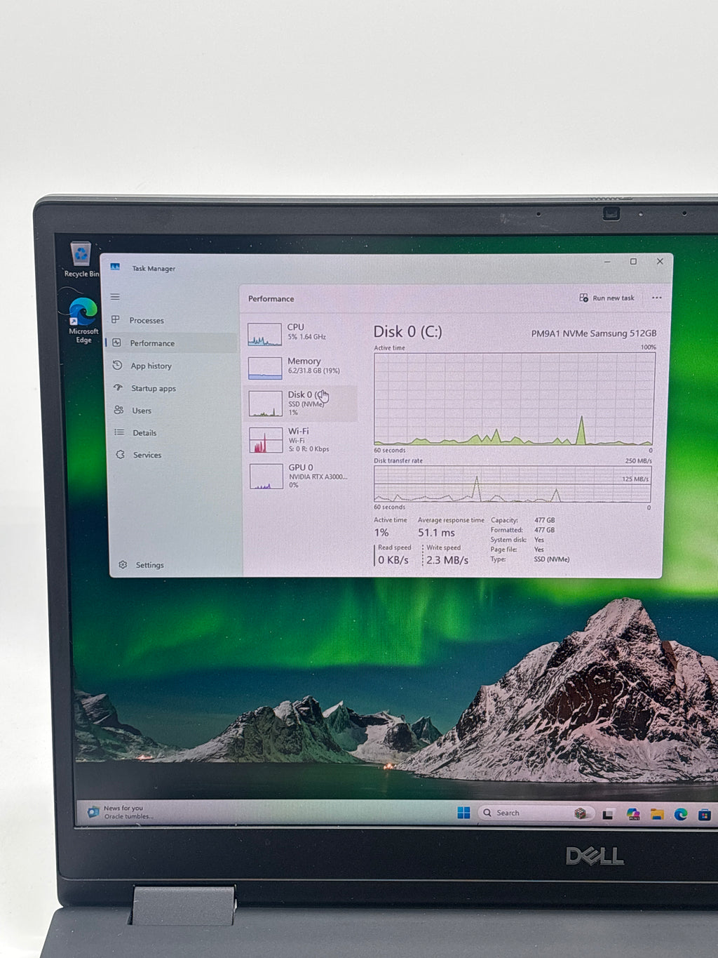 Dell Precision 7770 16-inch Laptop - Core i7-12850HX, 32GB RAM, 512GB, NVIDIA RTX A3000  - Used