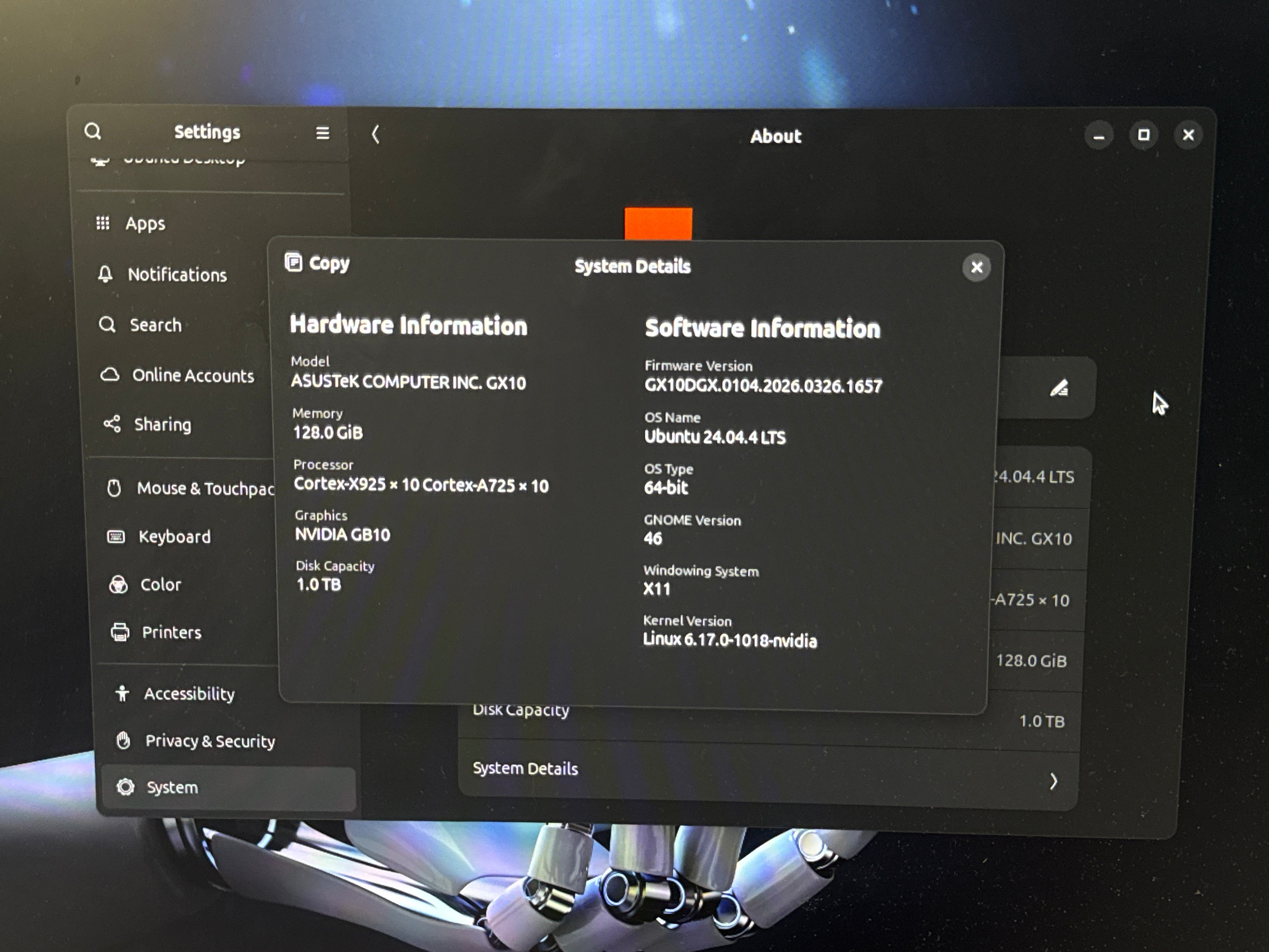 ASUS Ascent GX10 Cortex-X925 128GB RAM 1TB SSD Nvidia GB10 - New Open Box