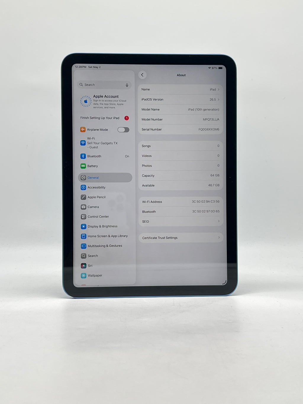 Apple iPad 10th Generation A2696 64GB Wi-Fi Purple - Used