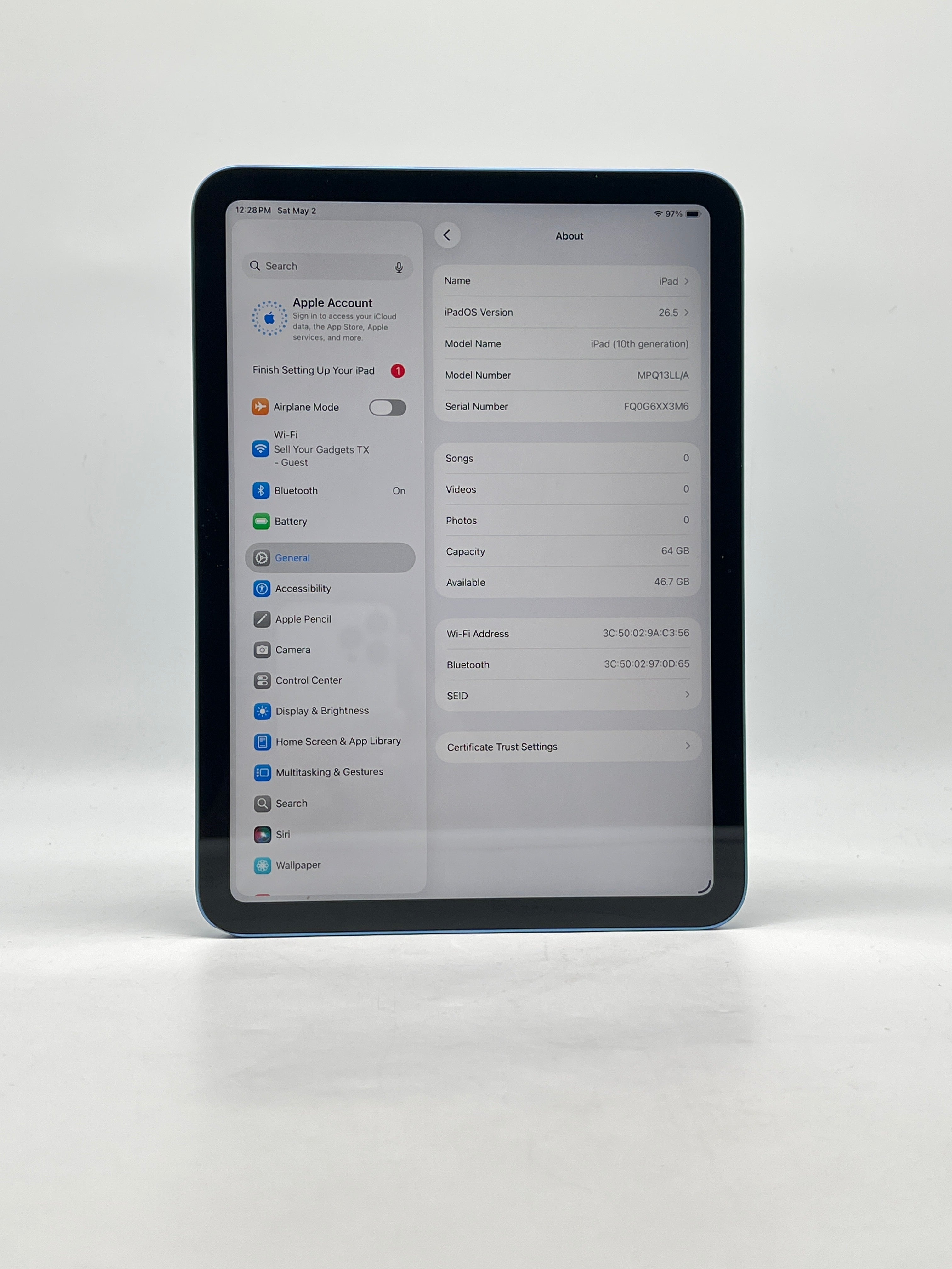 Apple iPad 10th Generation A2696 64GB Wi-Fi Purple - Used
