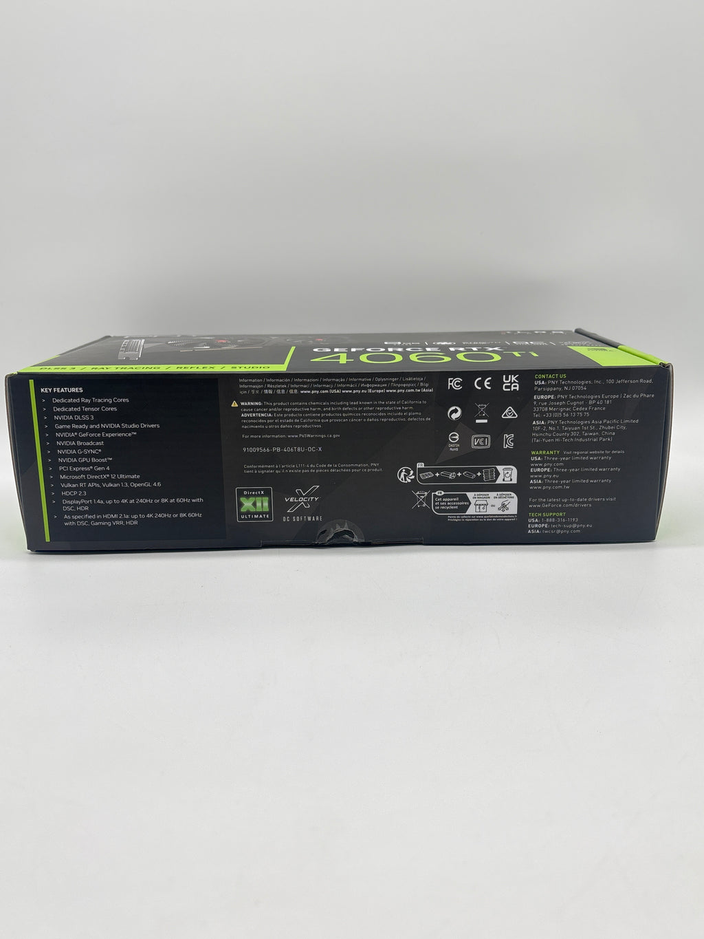 PNY Geforce RTX 4060 TI 8 GB GDDR6 Graphics Card Black Used with Box