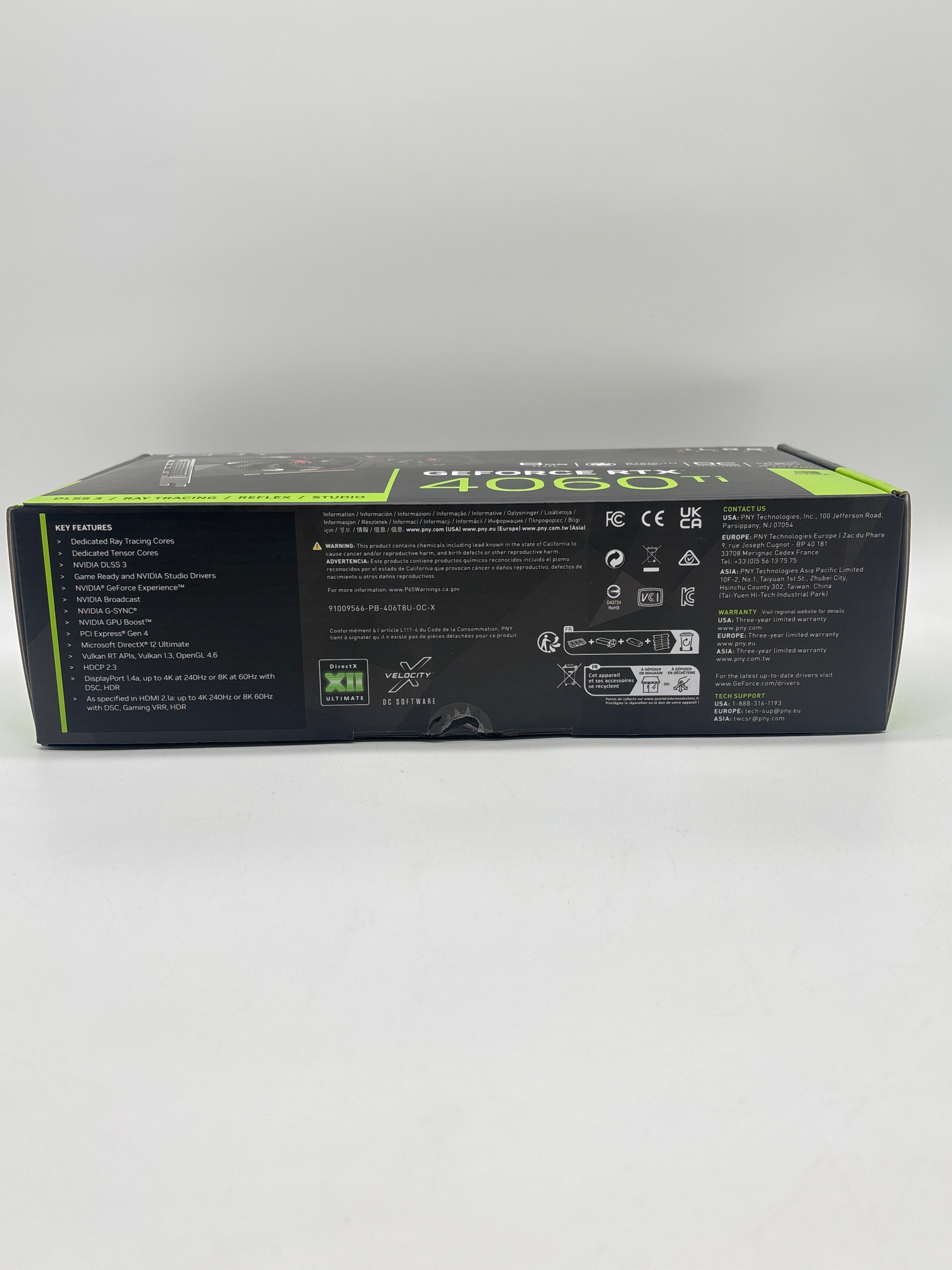 PNY Geforce RTX 4060 TI 8 GB GDDR6 Graphics Card Black Used with Box