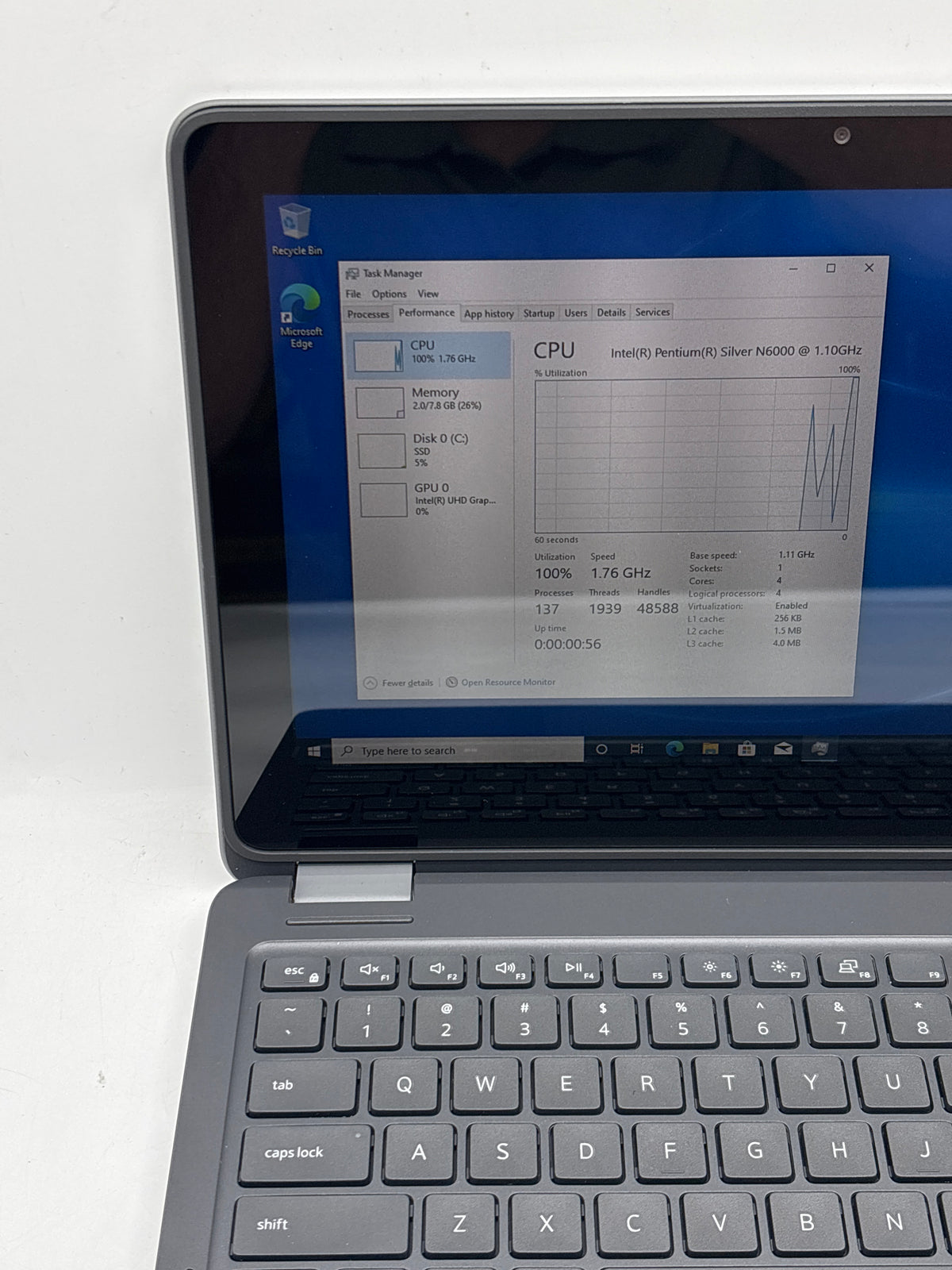 Dell Latitude 3120 11.6" Pentium Silver N6000 8GB RAM 128GB SSD Gray - Used