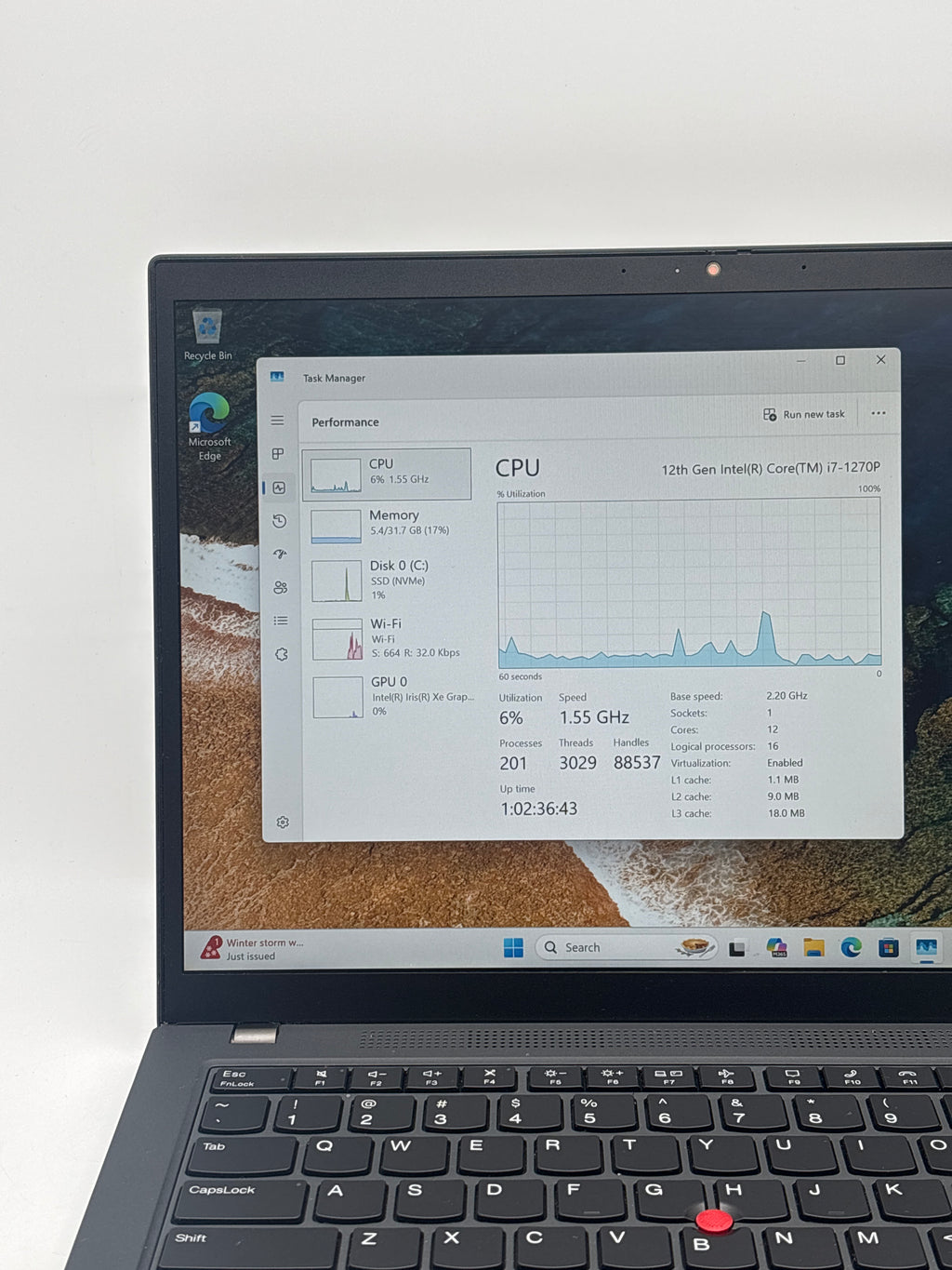 Lenovo ThinkPad T14 Gen 3 i7-1270P 32 GB 1 TB SSD Black