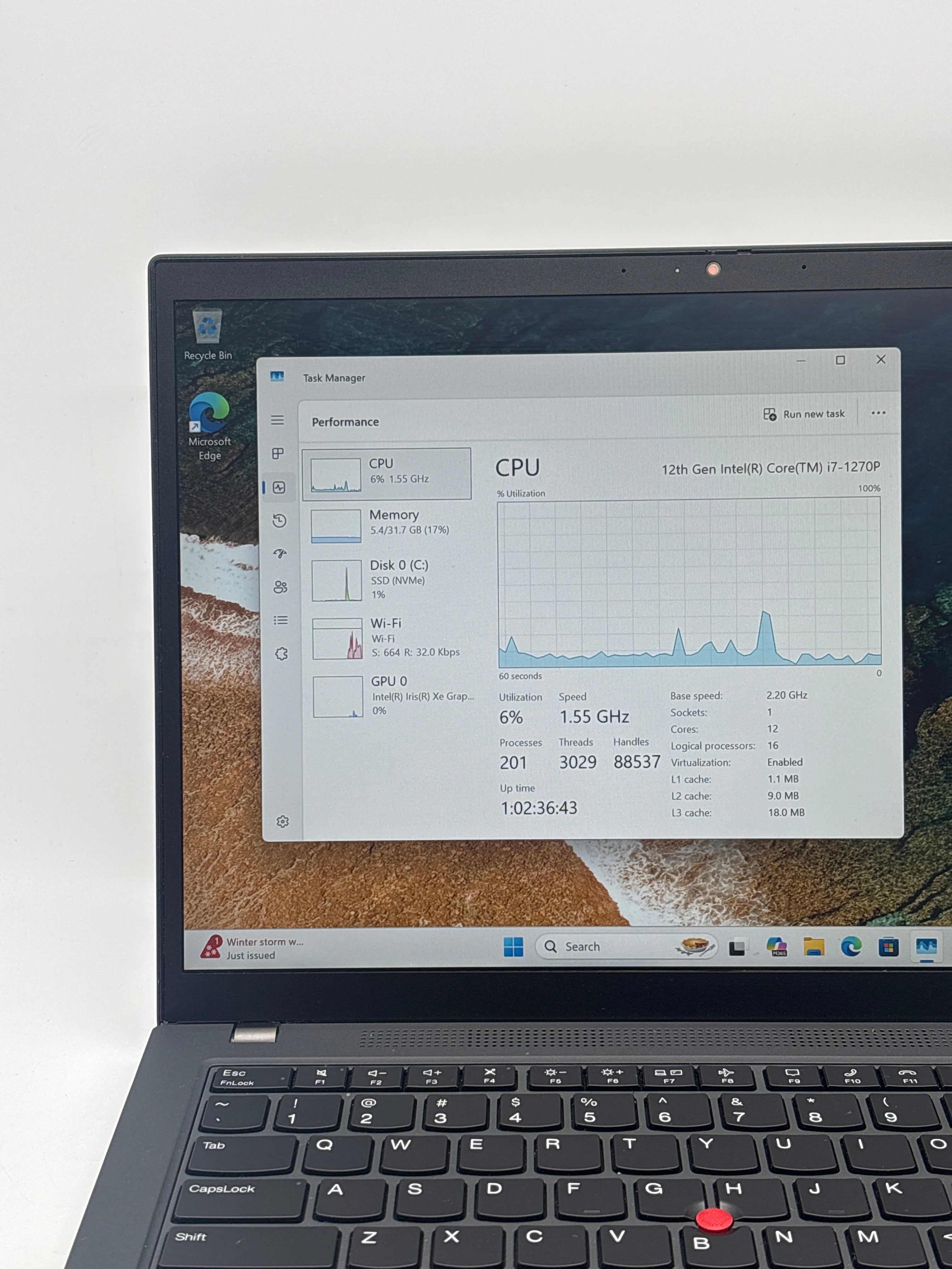 Lenovo ThinkPad T14 Gen 3 i7-1270P 32 GB 1 TB SSD Black
