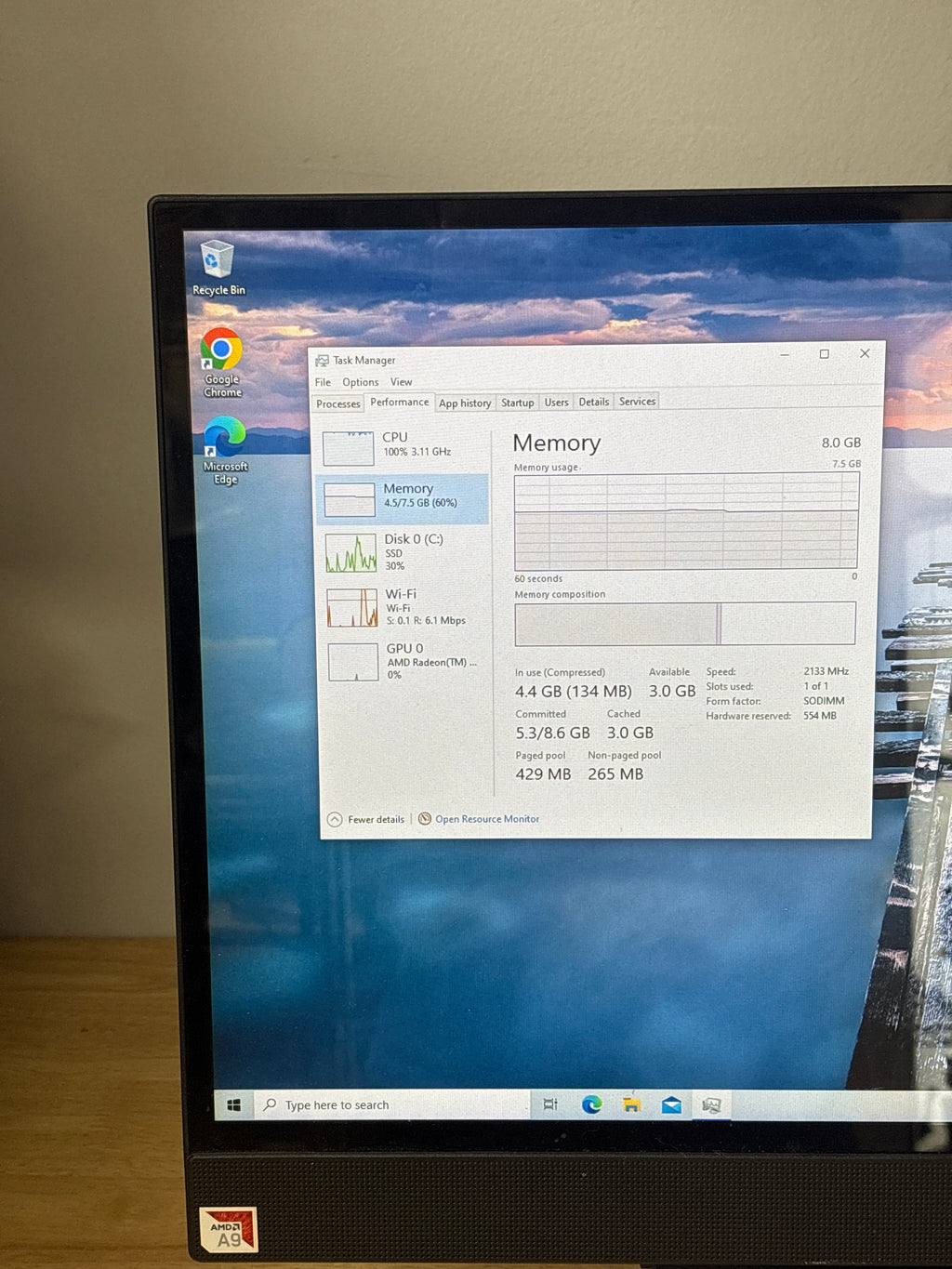 Dell Inspiron 3475 AIO Touchscreen All In One AMD A9-9425 8GB RAM 256GB SSD