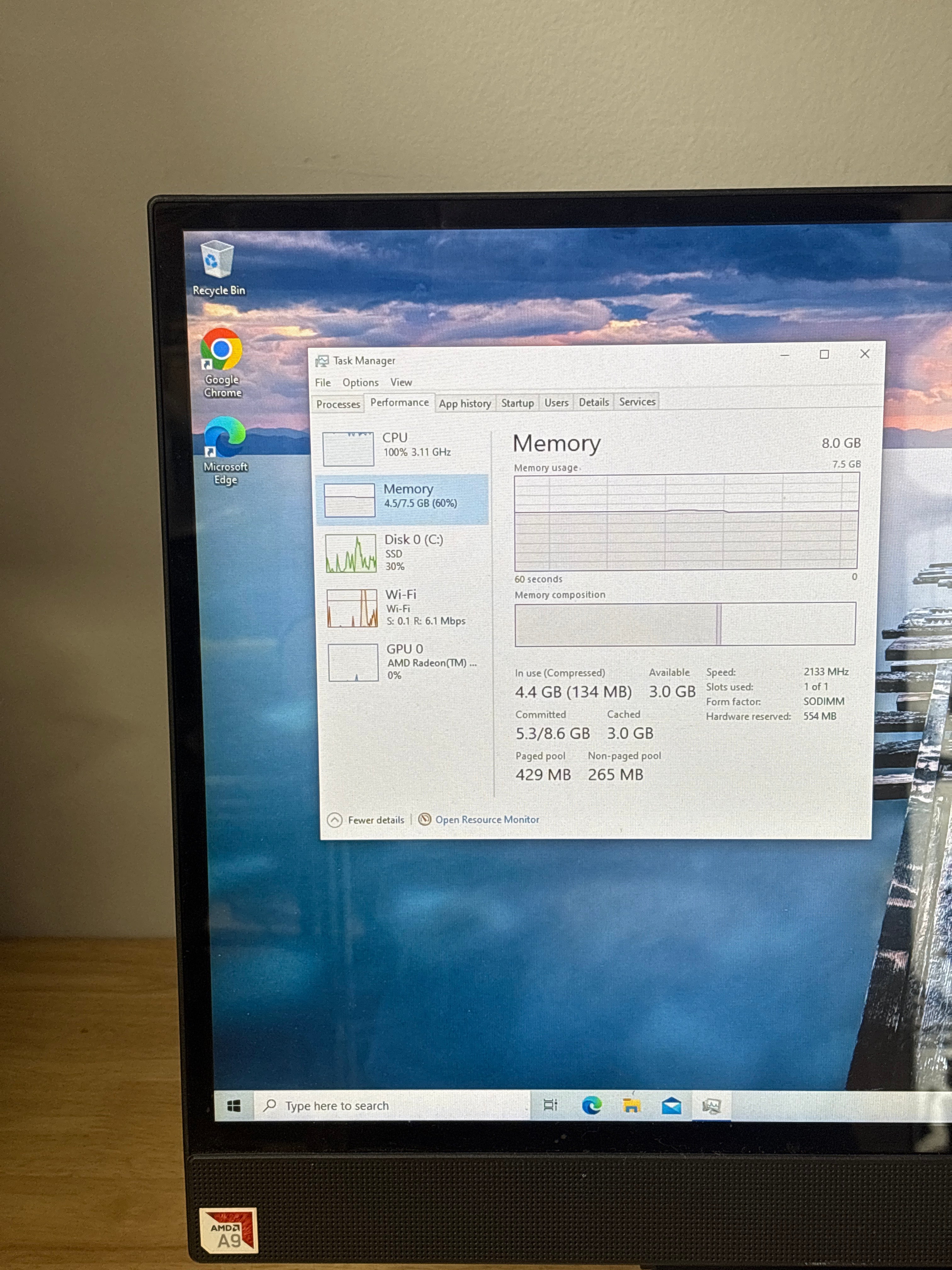 Dell Inspiron 3475 AIO Touchscreen All In One AMD A9-9425 8GB RAM 256GB SSD