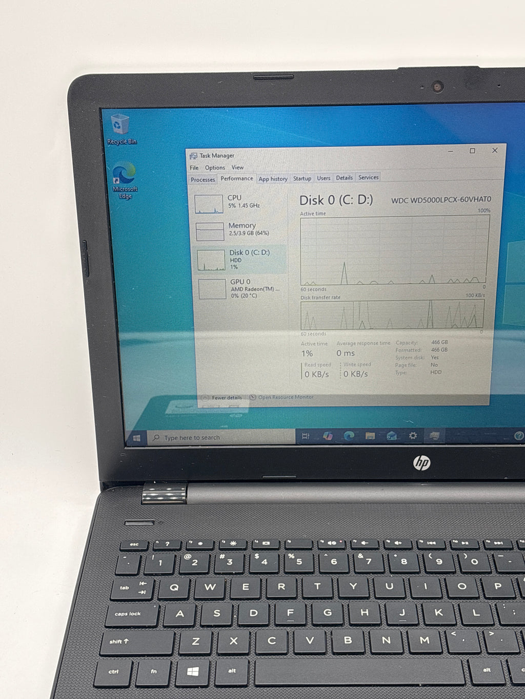 HP 15-bw075nr AMD A6-9220 4GB RAM 500GB HDD