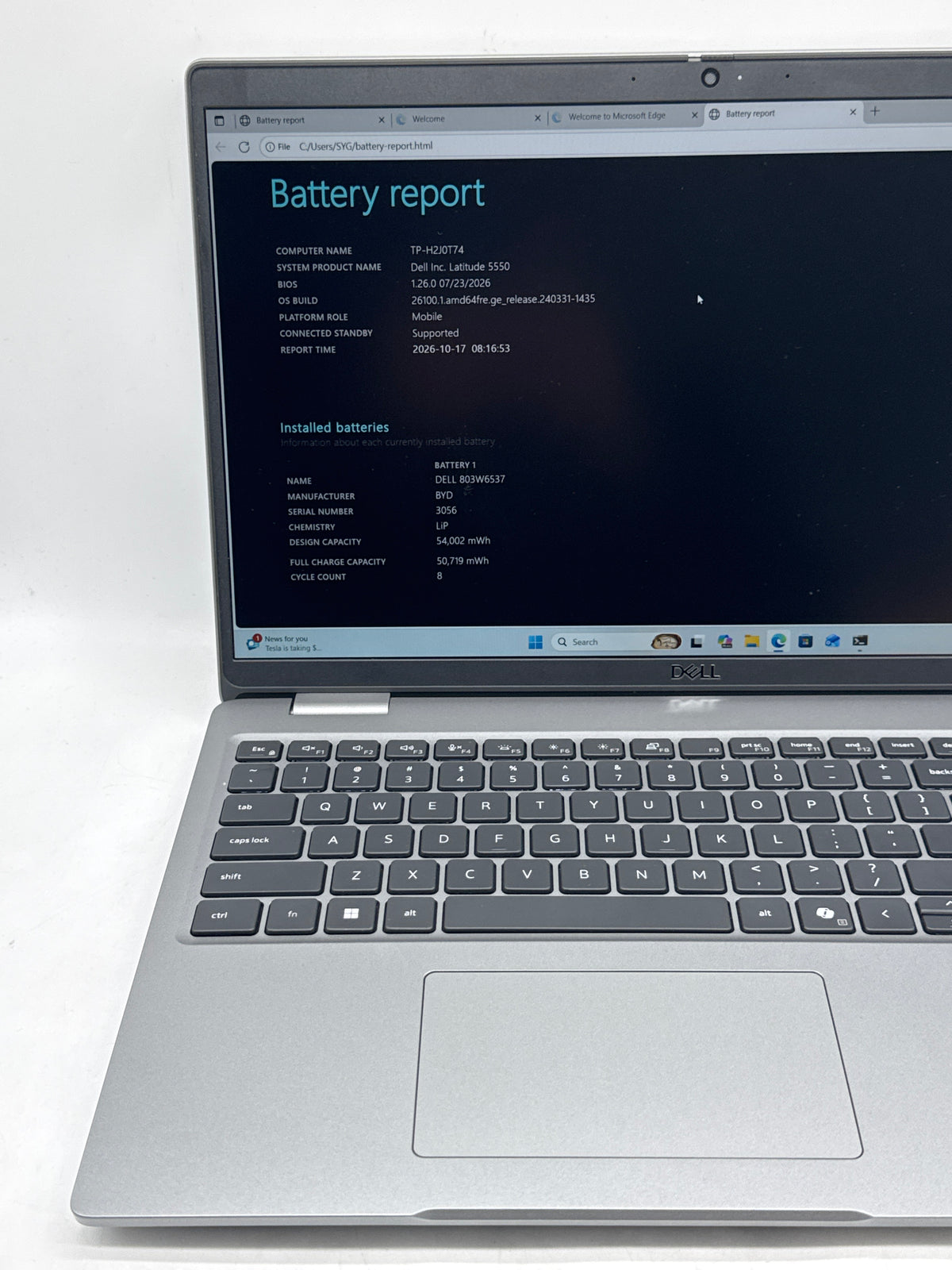 Dell Latitude 5550 Ultra 7 155U 32GB RAM 512GB SSD 15.6in Gray - For Parts