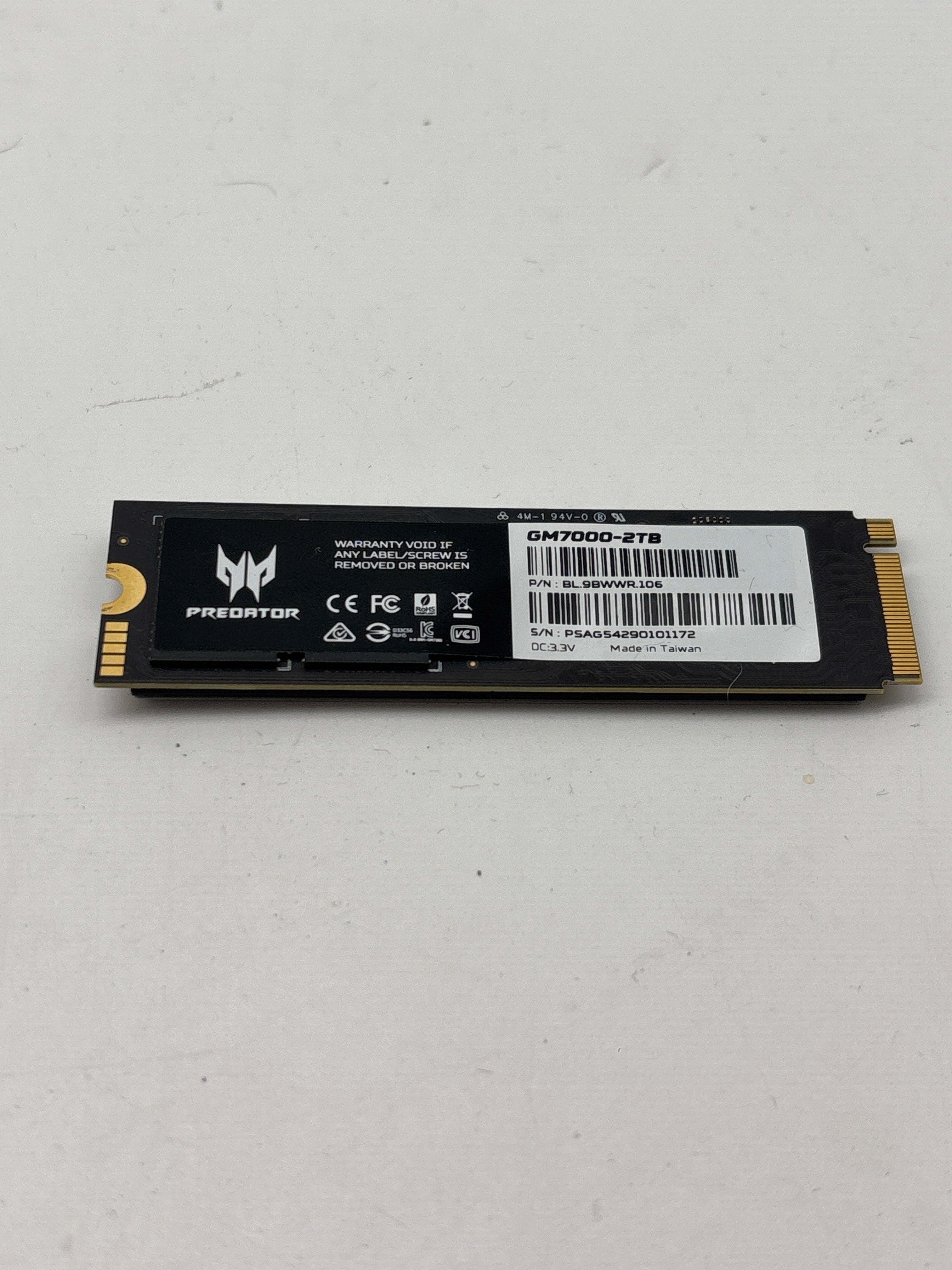 Acer Predator GM7000-2TB NVME SSD - Used