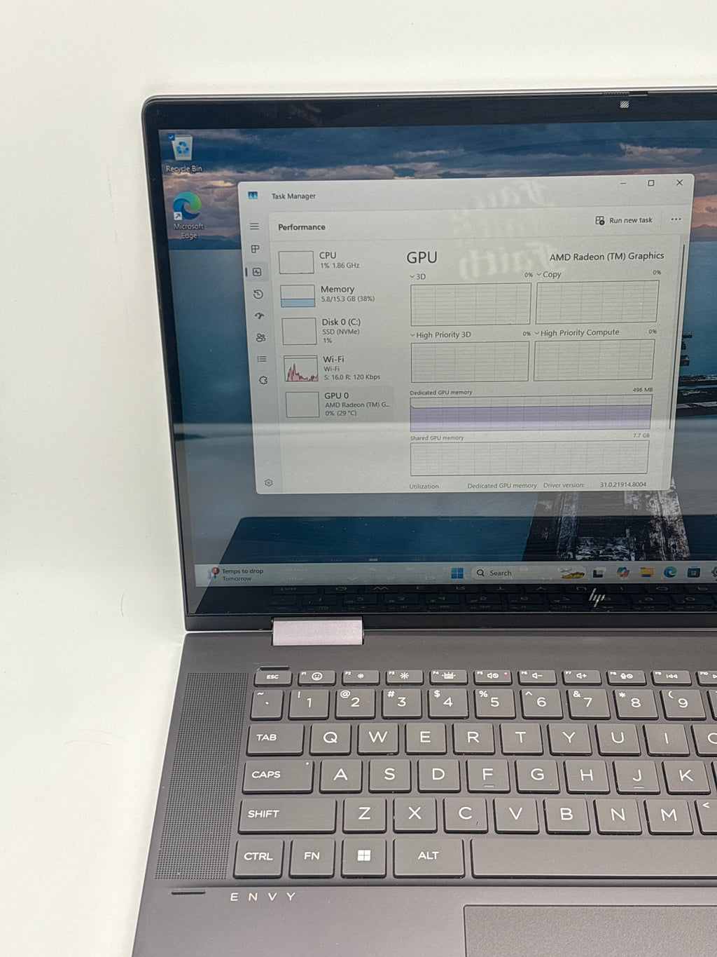 HP ENVY X360 15-fh0023dx Ryzen 7 7730U 16GB RAM 512GB SSD