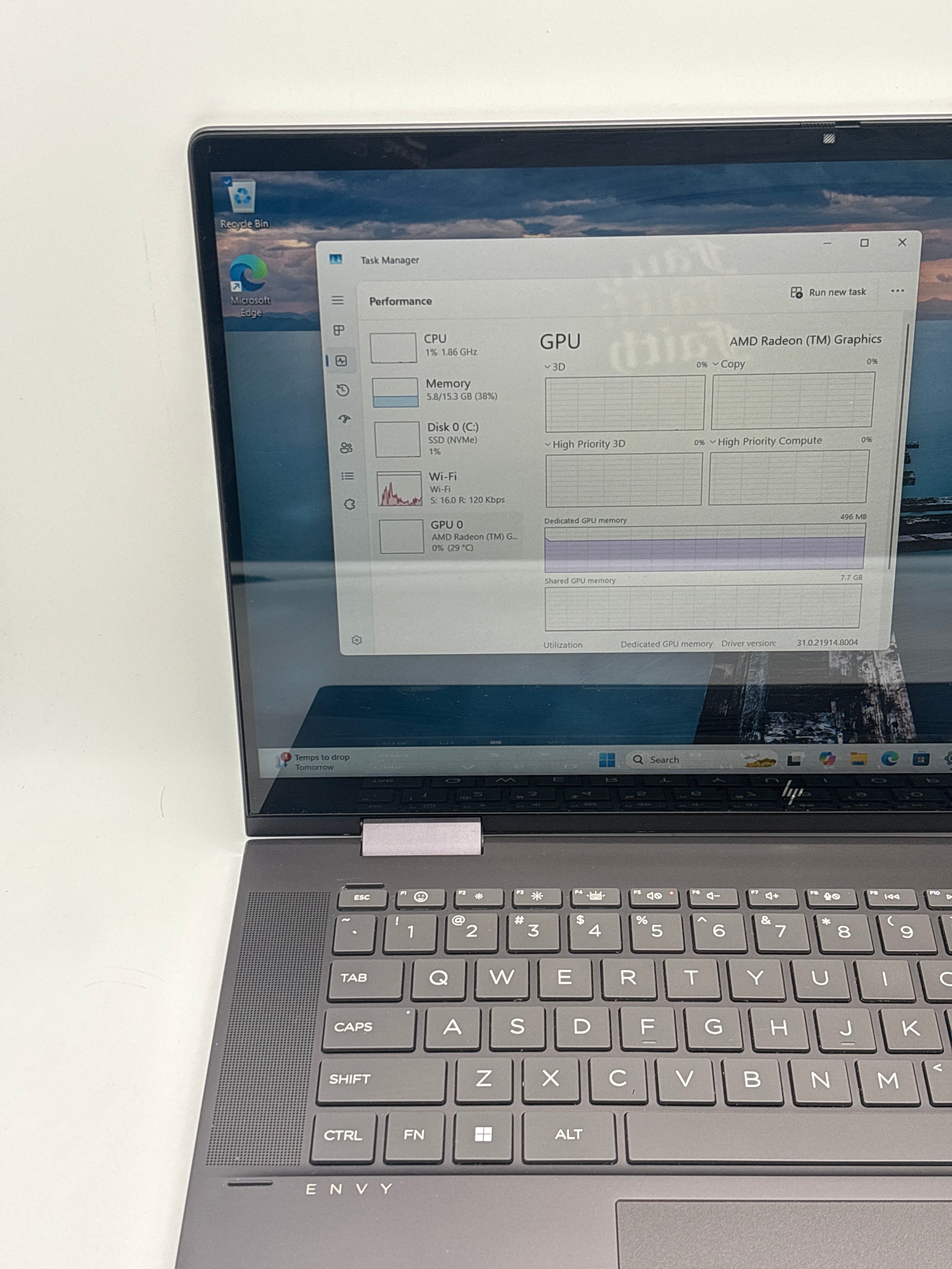 HP ENVY X360 15-fh0023dx Ryzen 7 7730U 16GB RAM 512GB SSD