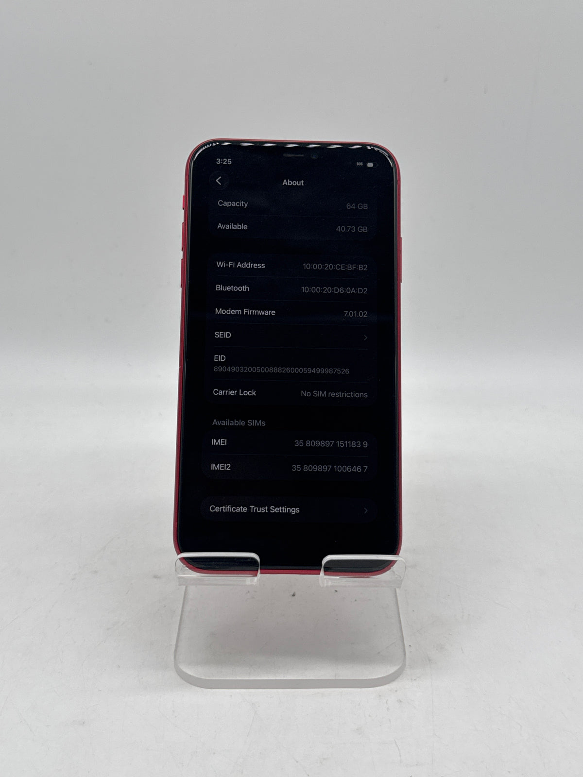 Apple iPhone 11 6.1" A2111 64GB Red Unlocked - Used
