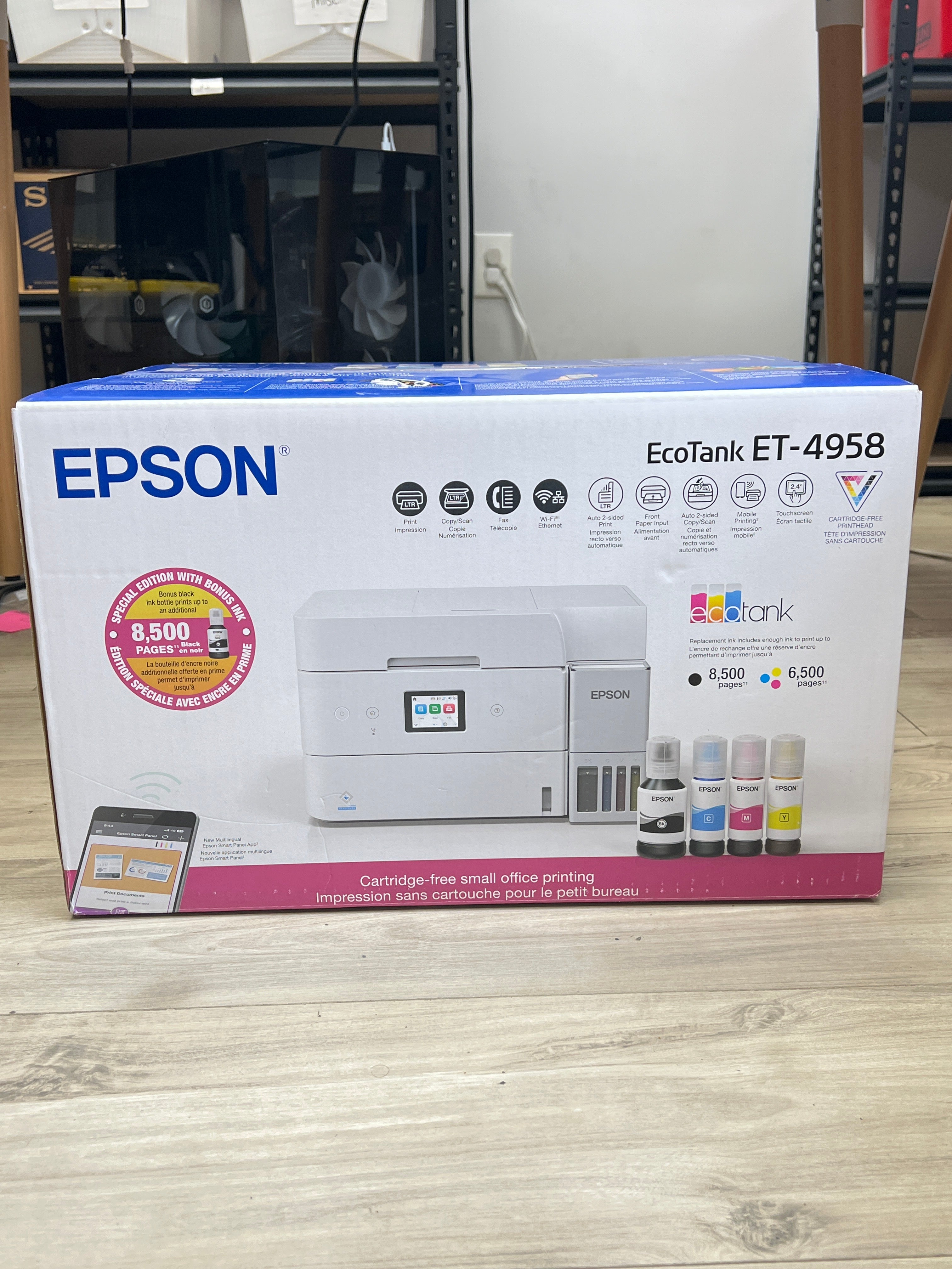 Epson EcoTank ET-4958 All-In-One Wireless Inkjet Printer - New in Box