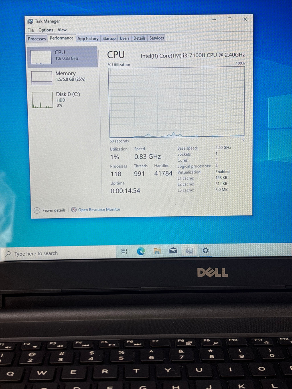 Dell Inspiron 15 3567 i3-7100U 6GB RAM 1TB HDD - For Parts (No Battery)