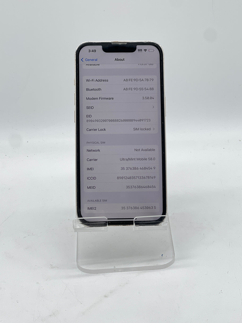 Apple iPhone 13 128 GB Metro Pink - For Parts (Cracked back, Aftermarket battery and display)