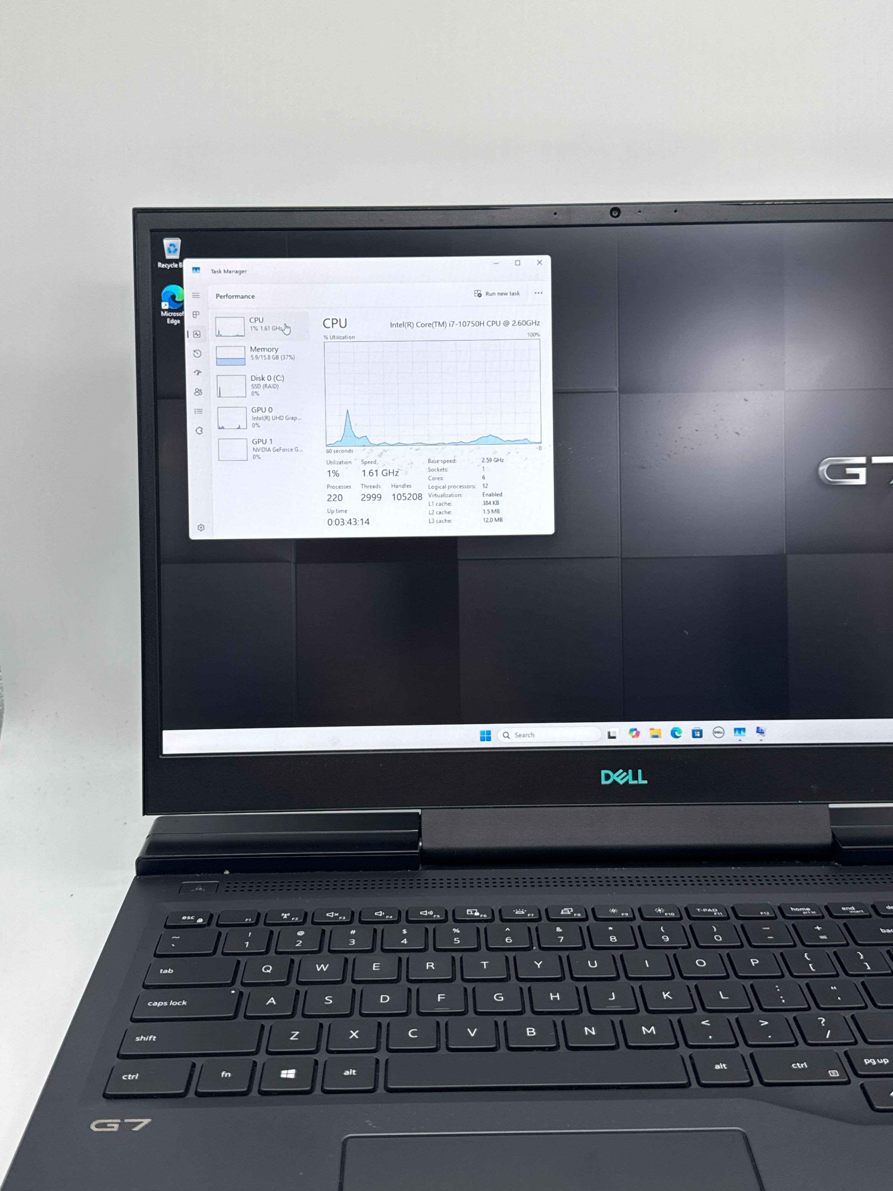 Dell G7 7700 i7-10750H 16GB RAM 512GB SSD GTX 1660 Ti - Bad Battery