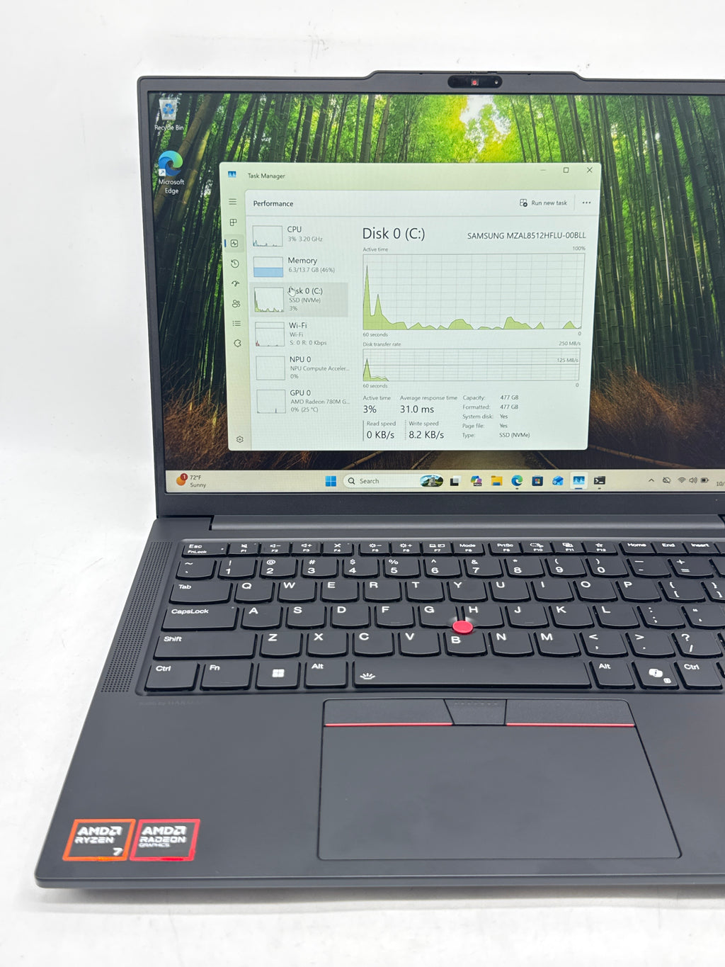 Lenovo ThinkPad E14 Gen 7 Ryzen 7 250 16GB RAM 512GB SSD Black 14in - For Parts