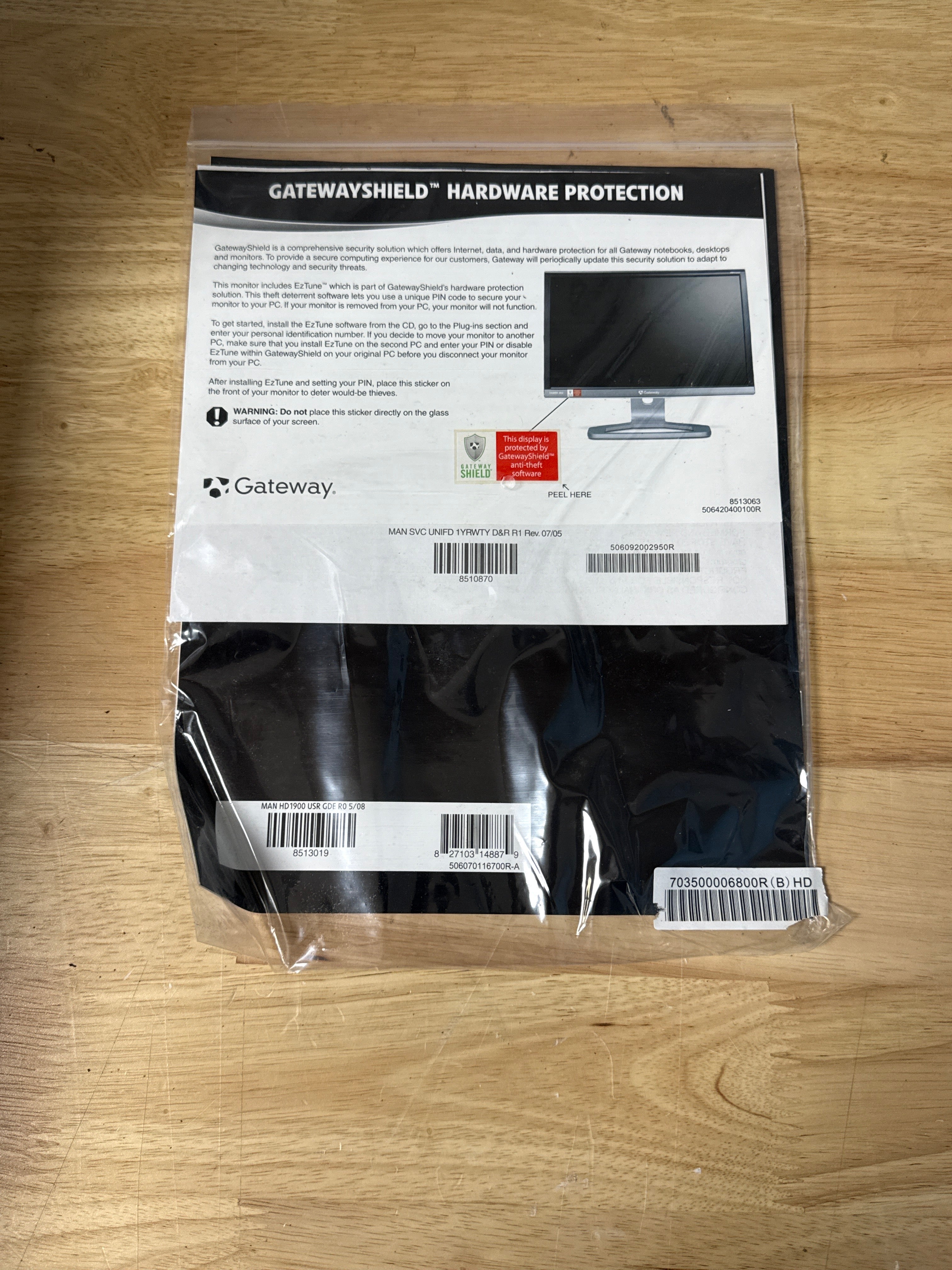 Gateway HD1900 19” Wide Black LCD Monitor 1440X900