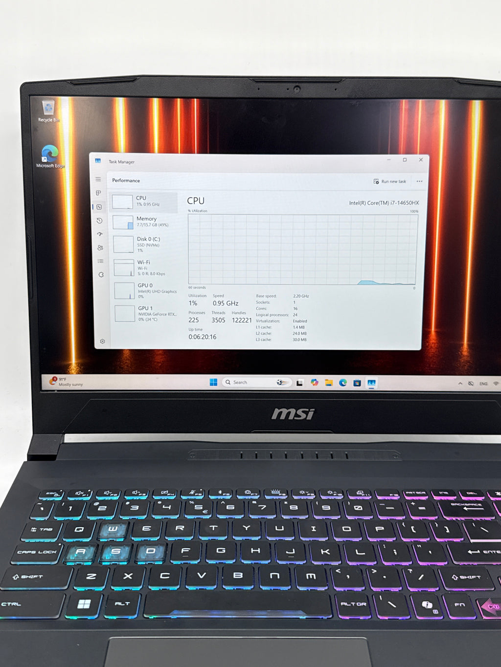 MSI Katana 15 HX B14WEK i7-14650HX 16GB RAM 512GB SSD RTX 5050 - Used