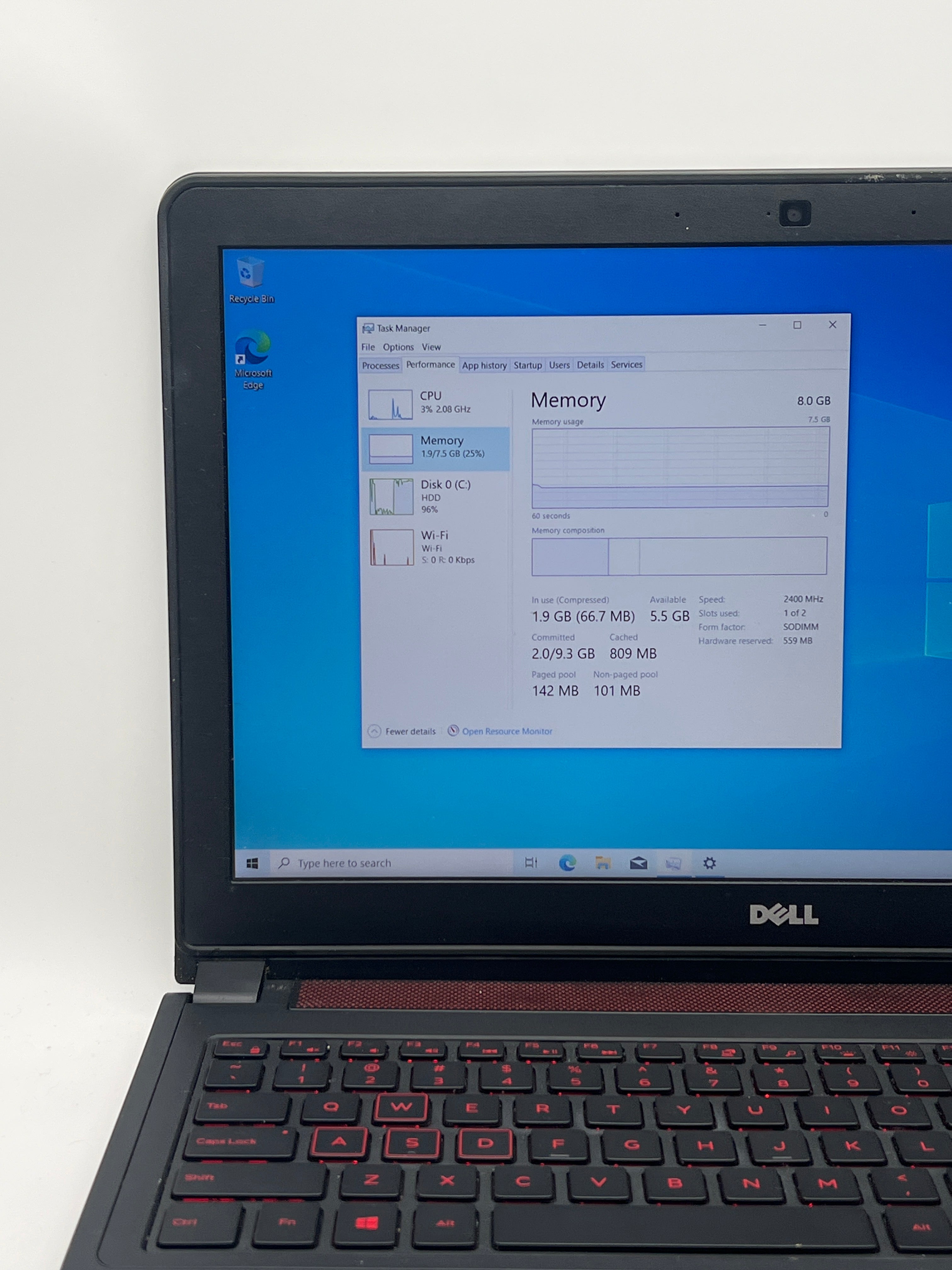 Dell Inspiron 15 3511 AMD A10-9630 8GB RAM 1TB HDD - For Parts (Bad HDD)