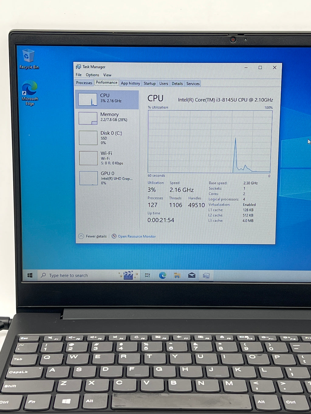 Lenovo Ideapad S340-15IWl i5 8GB RAM 128GB SSD - For Parts