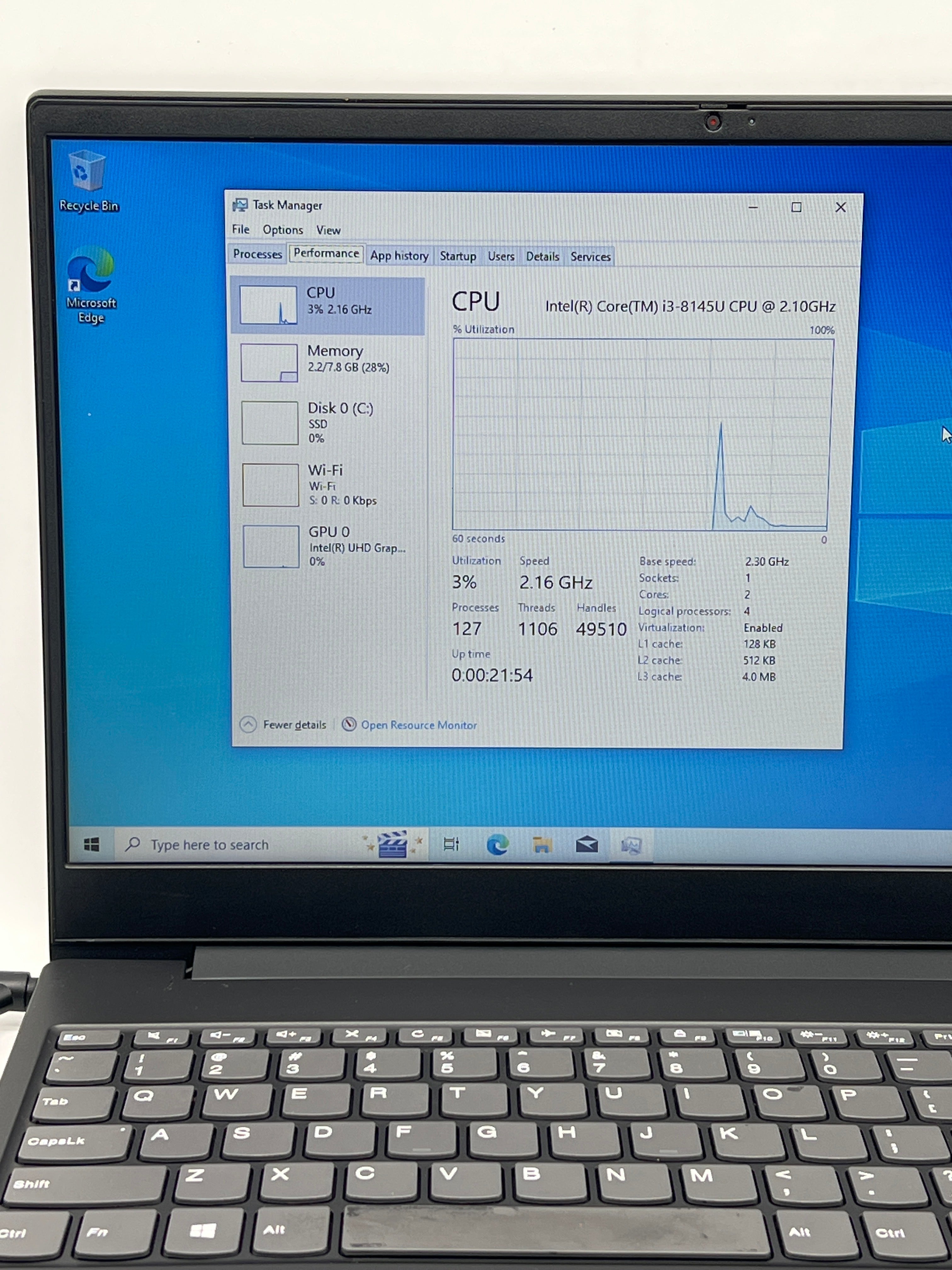 Lenovo Ideapad S340-15IWl i5 8GB RAM 128GB SSD - For Parts