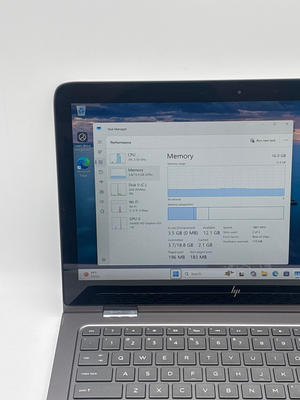 HP Envy x360 Convertible i7-7500U 16GB 512GB SSD - Used