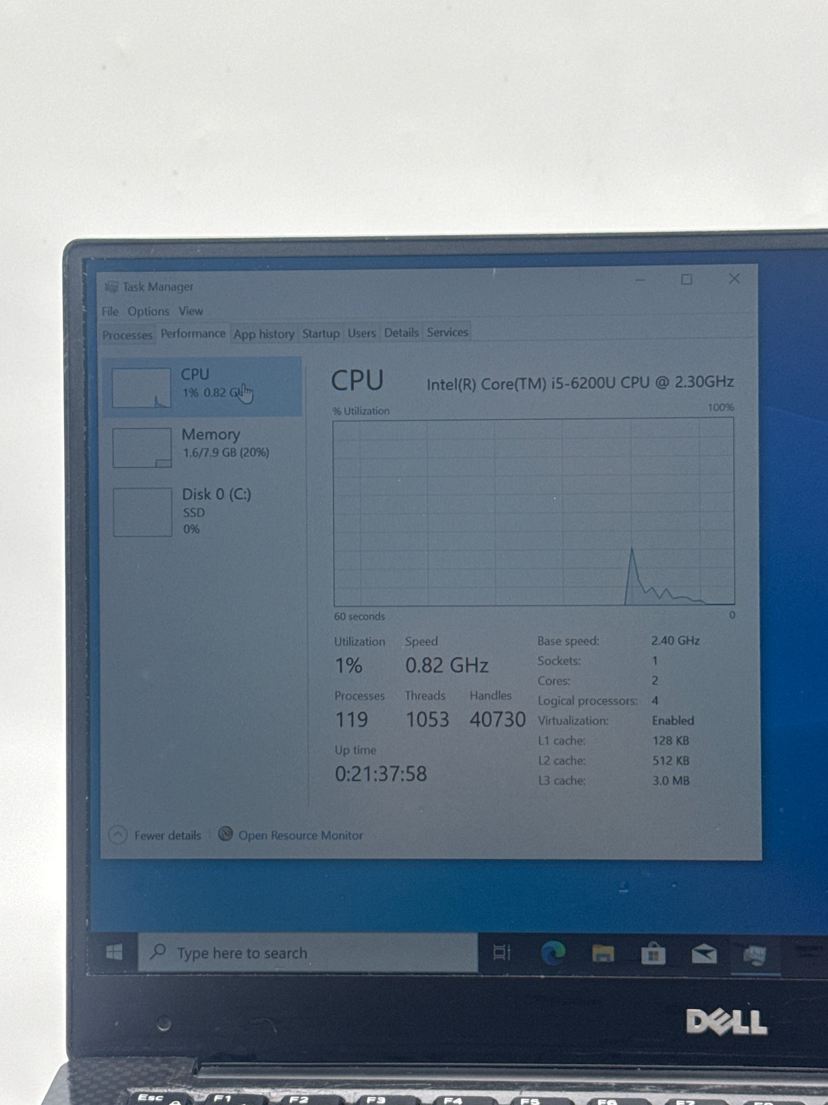 Dell XPS 13 9350 Intel Core i5-6200U 8GB RAM 256GB SSD Black - Used
