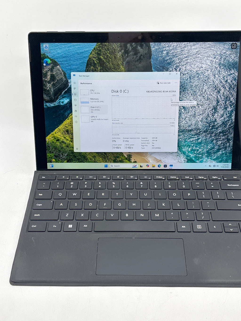 Microsoft Surface Pro 7+ 1960 12.3" Core i7-1165G7 16GB RAM 256GB SSD - Used