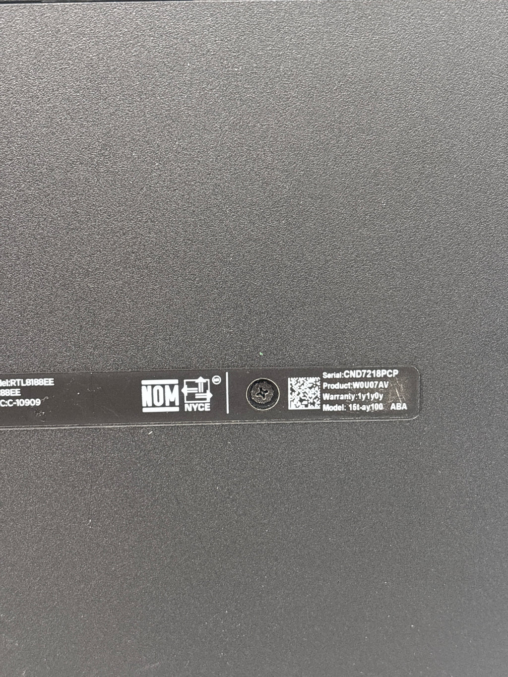 HP 15t-ay100 15.6" Core i3-7100U 8GB RAM 128GB SSD Blue - Used