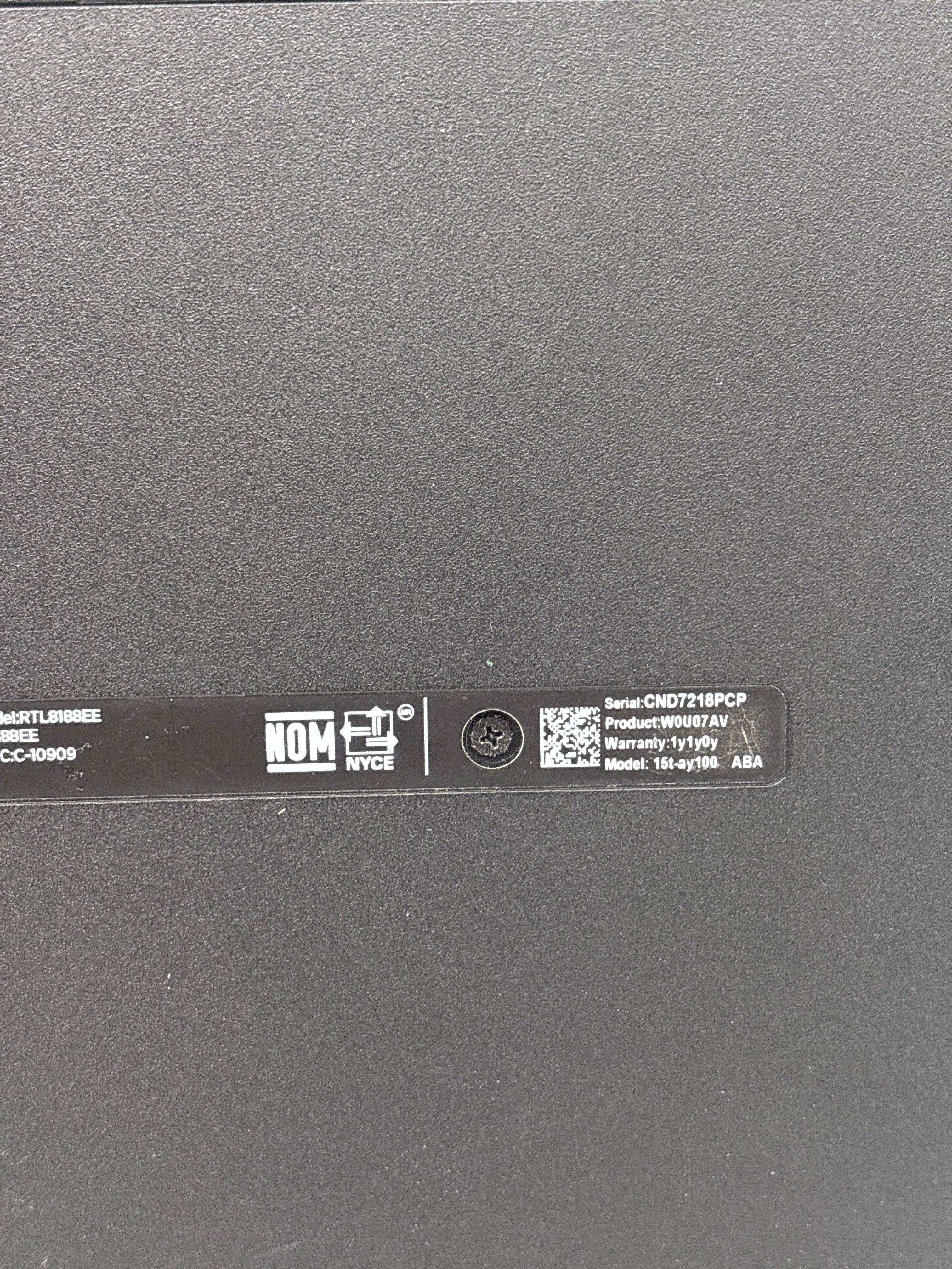 HP 15t-ay100 15.6" Core i3-7100U 8GB RAM 128GB SSD Blue - Used
