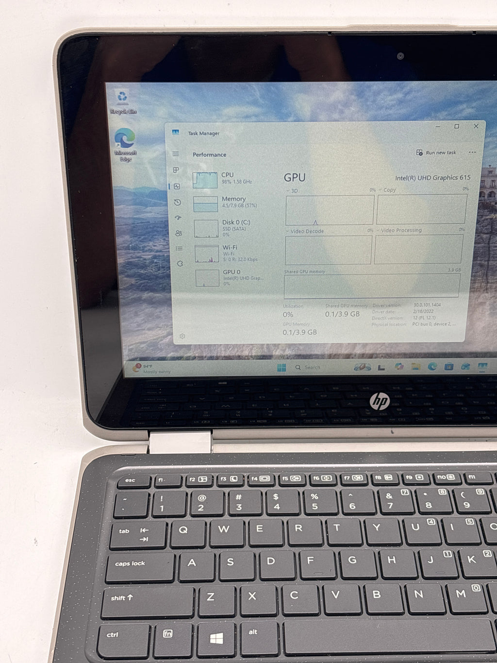 HP ProBook x360 11 G4 EE 11" i5-8200Y 8GB RAM 128GB SSD Gray - Loose Hinge