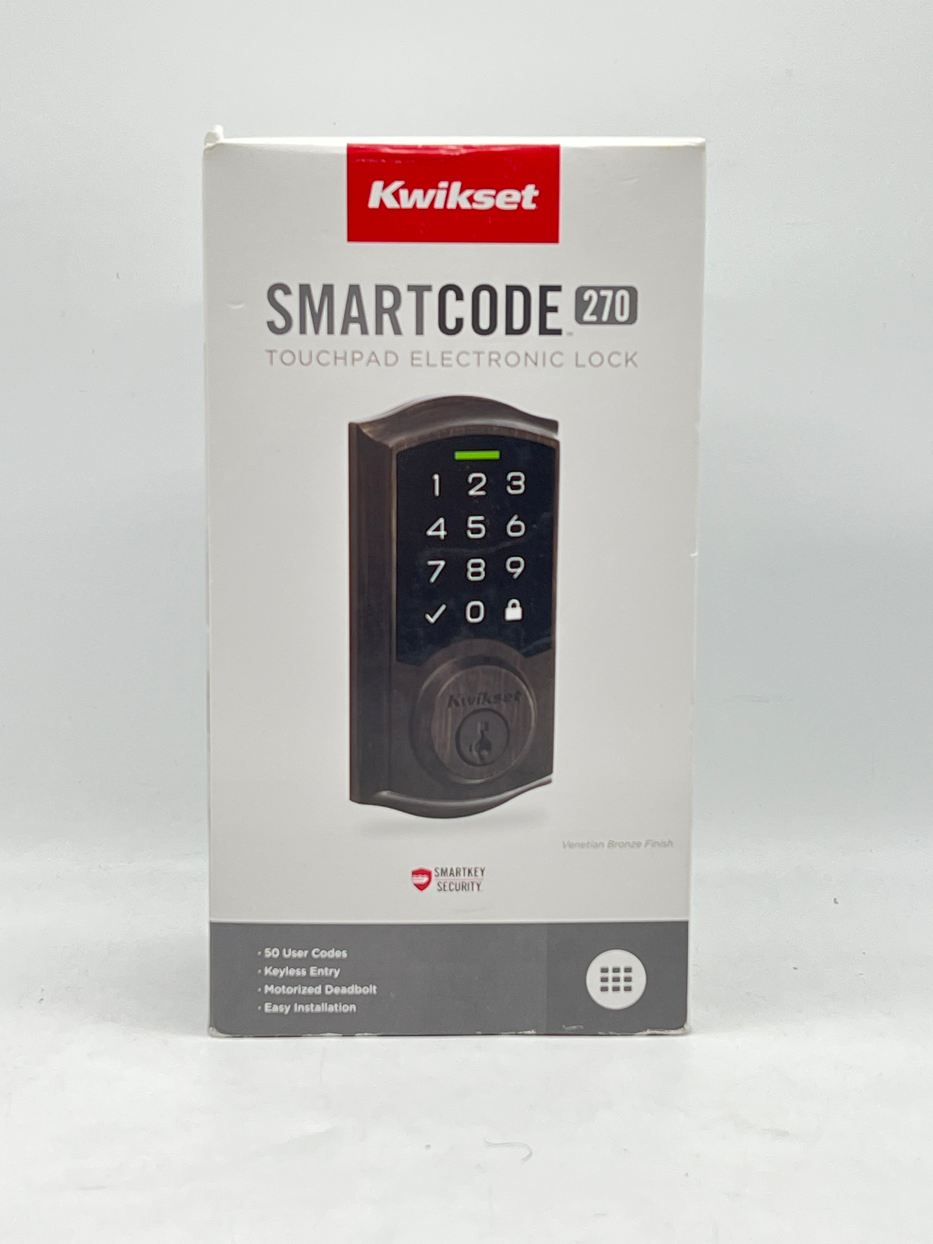Kwikset SmartCode 270 Deadbolt Black Electronic Keyless Front Door Accessory