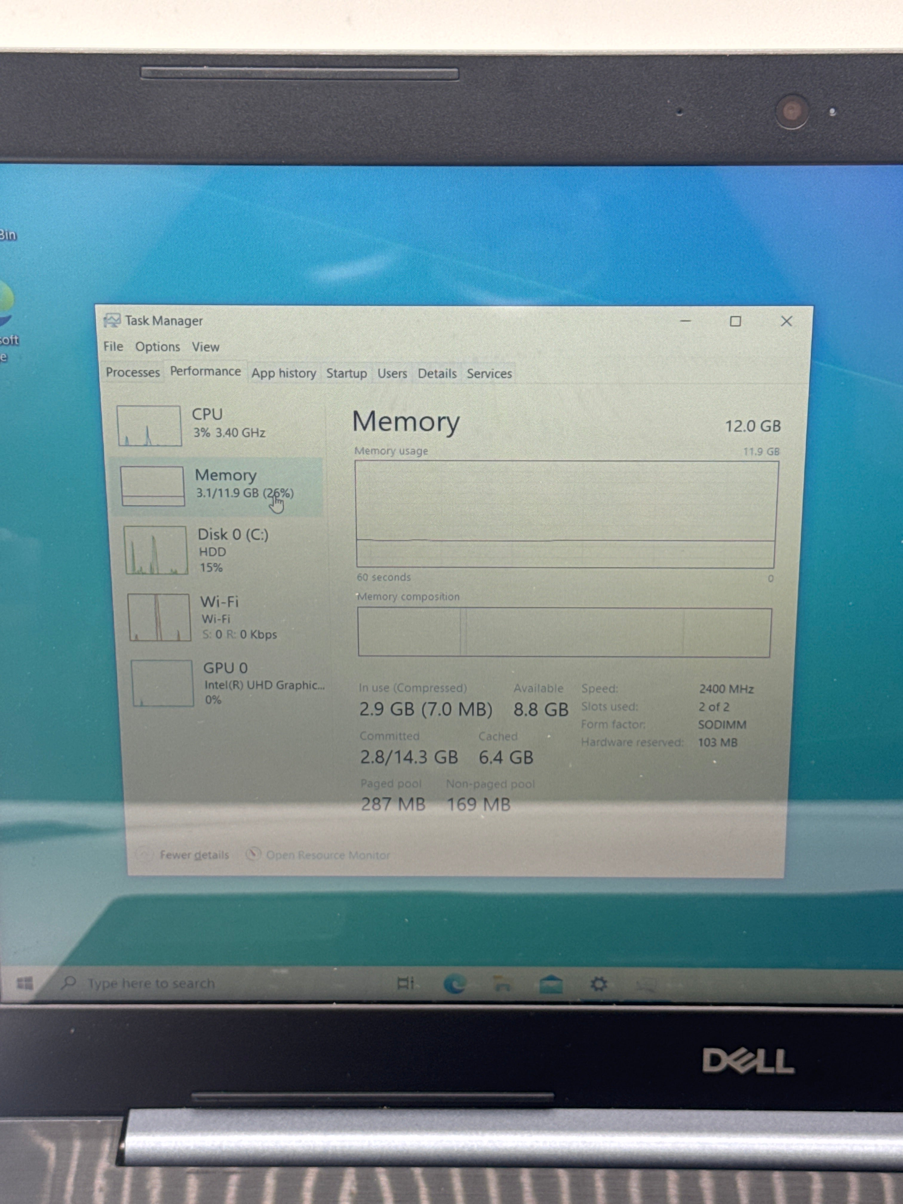 Dell Inspiron 15 5570 i3-8130U 12GB RAM 1TB HDD
