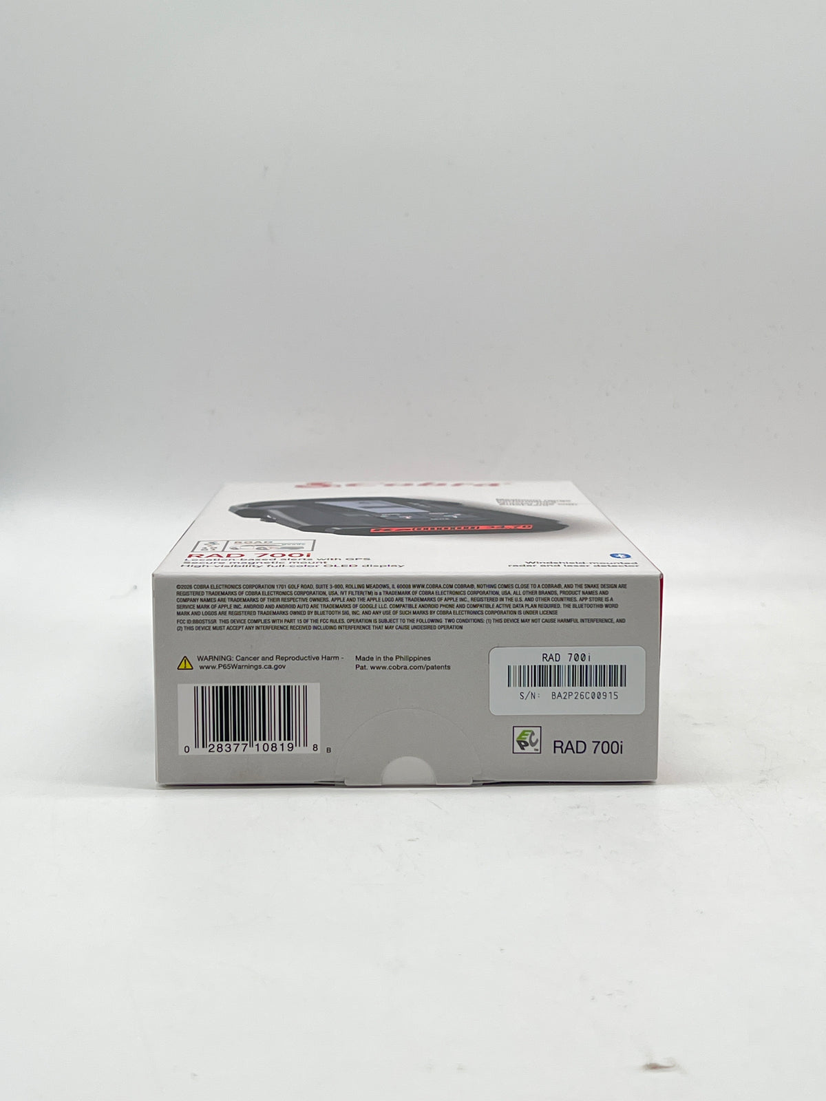 Cobra RAD 700i Radar Laser Detector GPS Bluetooth Black - New