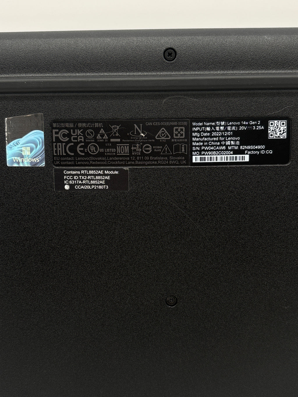 Lenovo 14w Gen 2 AMD 3015e 4GB RAM 128GB SSD