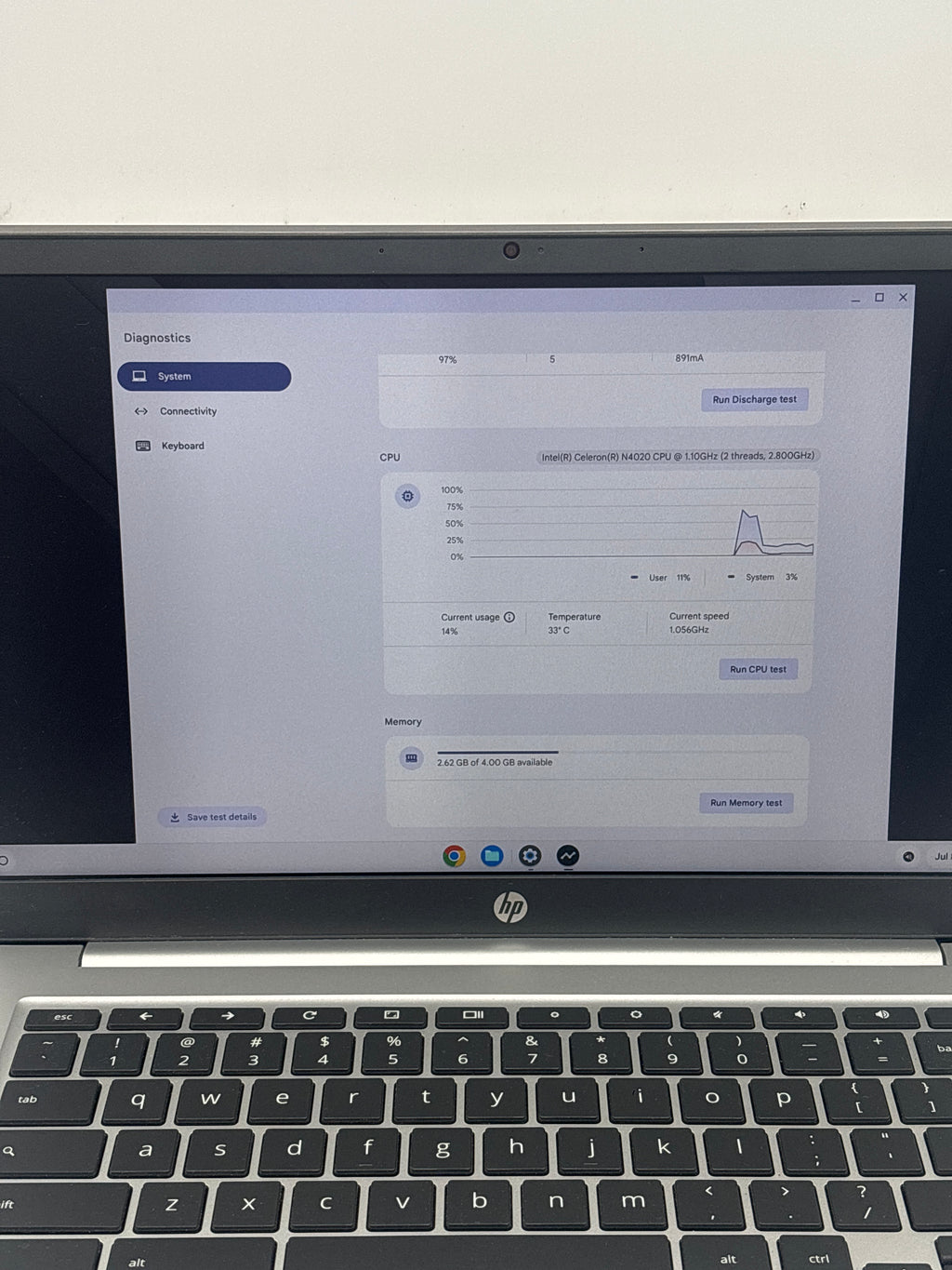 HP Chromebook 14A-NA0023CL 14" 4GB RAM 64GB eMMC Gray - Used