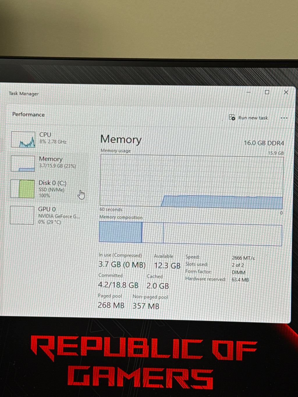 ASUS ROG Strix GL10DH Ryzen 5 3400G 16GB RAM 512GB SSD GTX 1650 Win 11 - Used