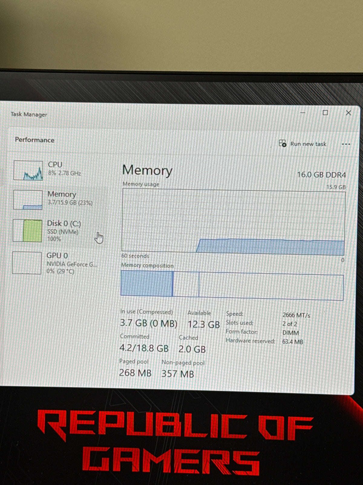 ASUS ROG Strix GL10DH Ryzen 5 3400G 16GB RAM 512GB SSD GTX 1650 Win 11 - Used