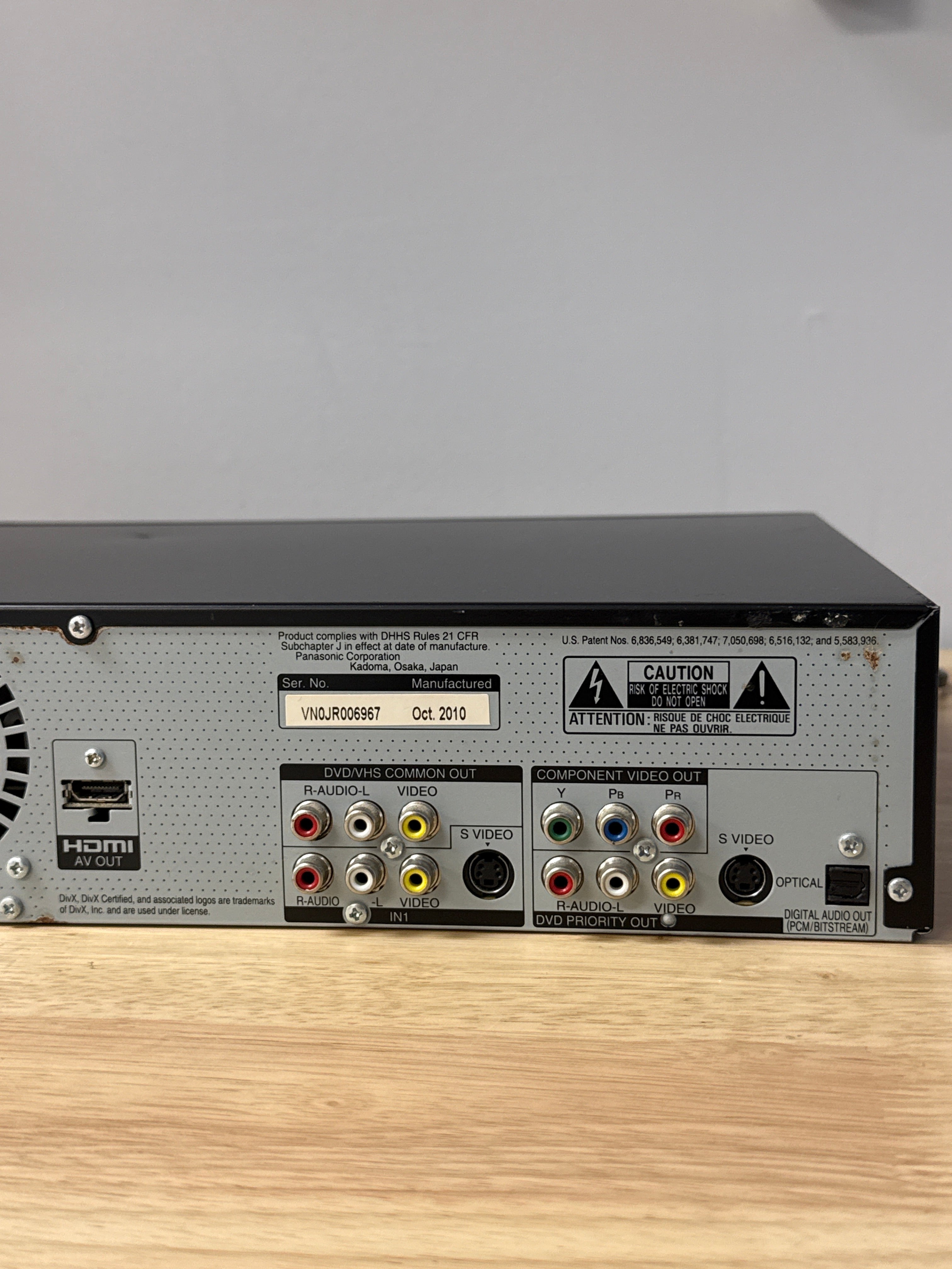Panasonic DMR-EZ48V DVD VCR Combo Recorder Black