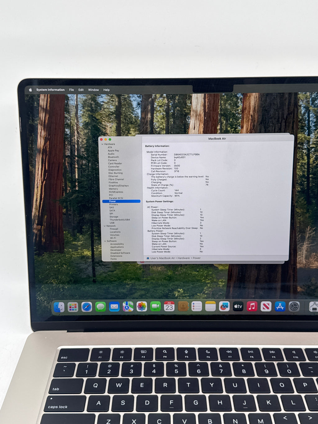 Apple MacBook Air 15" M3 A3114 8GB RAM 256GB SSD Starlight - Used